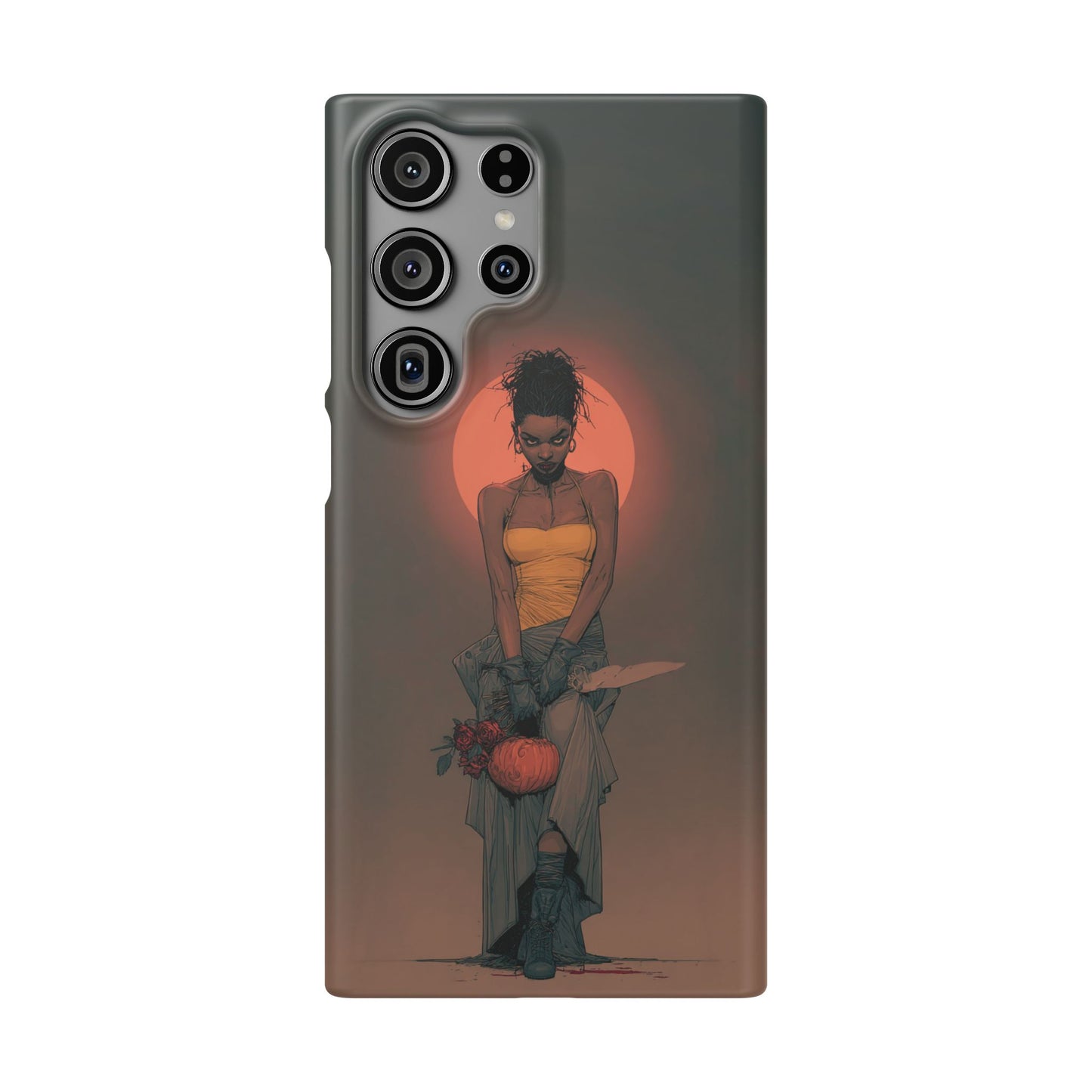 Creepy Vampire Girl Snap Case, Halloween Style iPhone Samsung Cover, Spooky Gothic Phone Accessories, Scary Horror Character Device