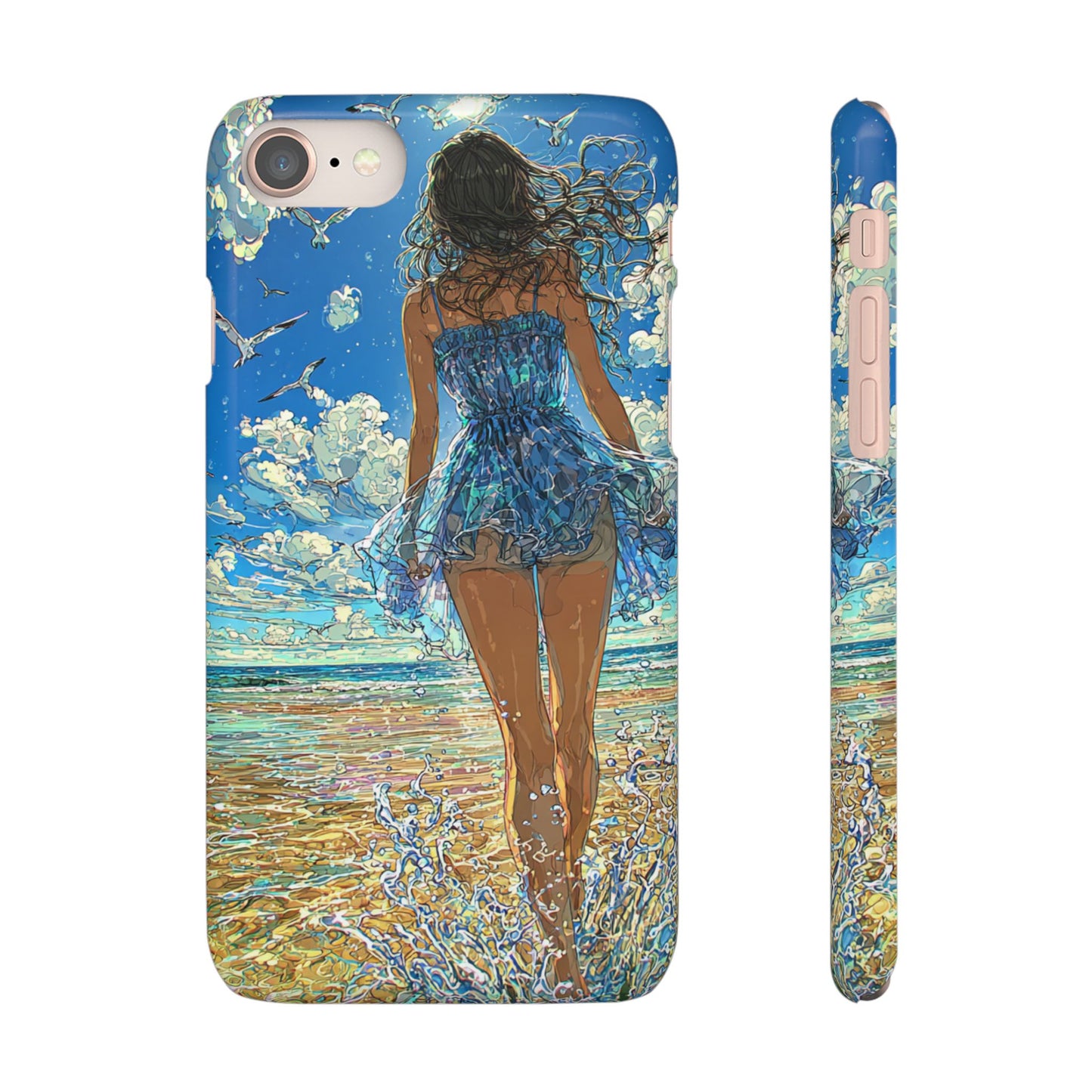 Summer Breeze Snap Case, Ocean Art Phone Cover, Beach Vibes Cell Case, Gift for Her, Custom Phone Accessory