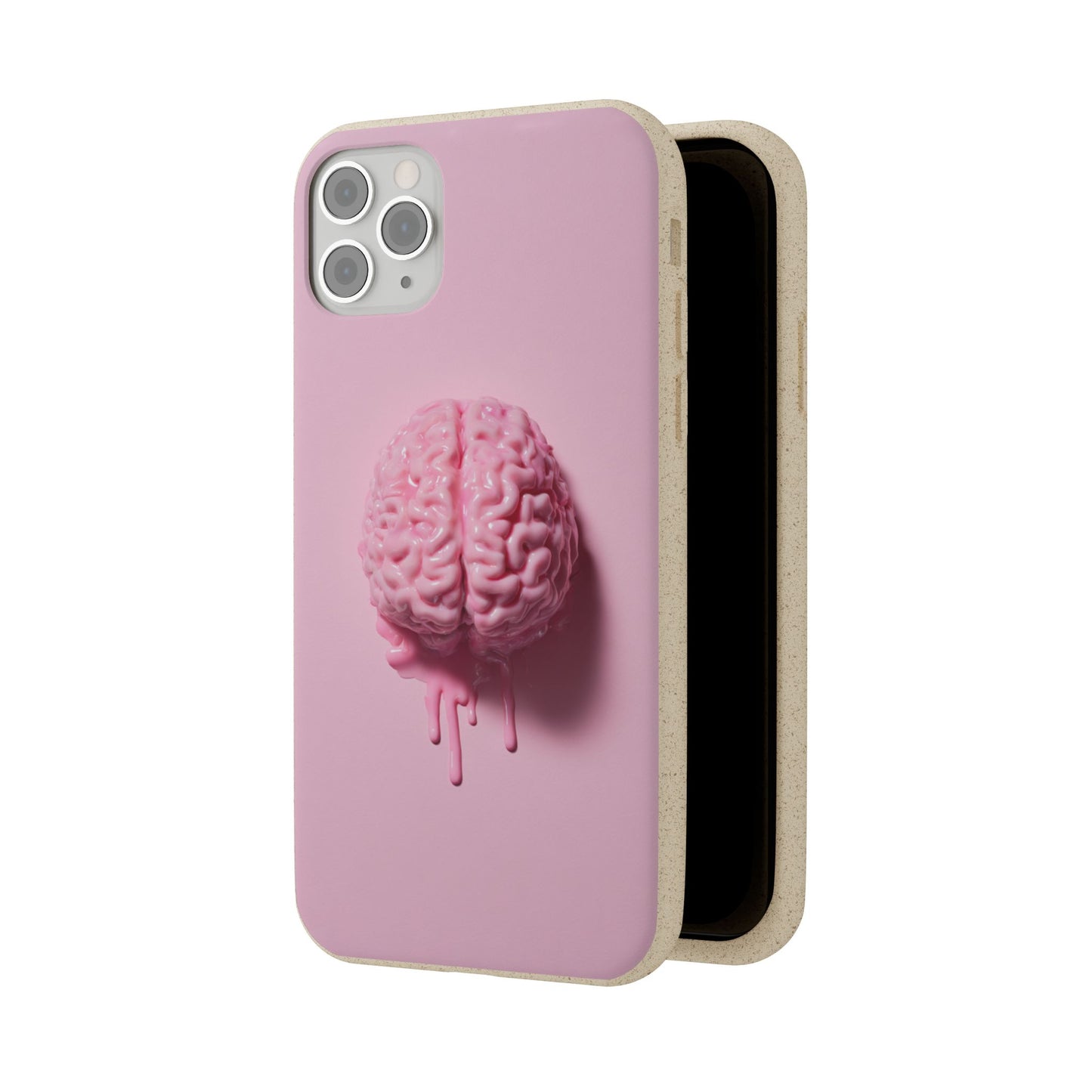Eco-Friendly Brain Design Phone Case, Biodegradable Phone Cover, Unique Gift for Tech Lovers, Sustainable Accessory, Cute Phone Case