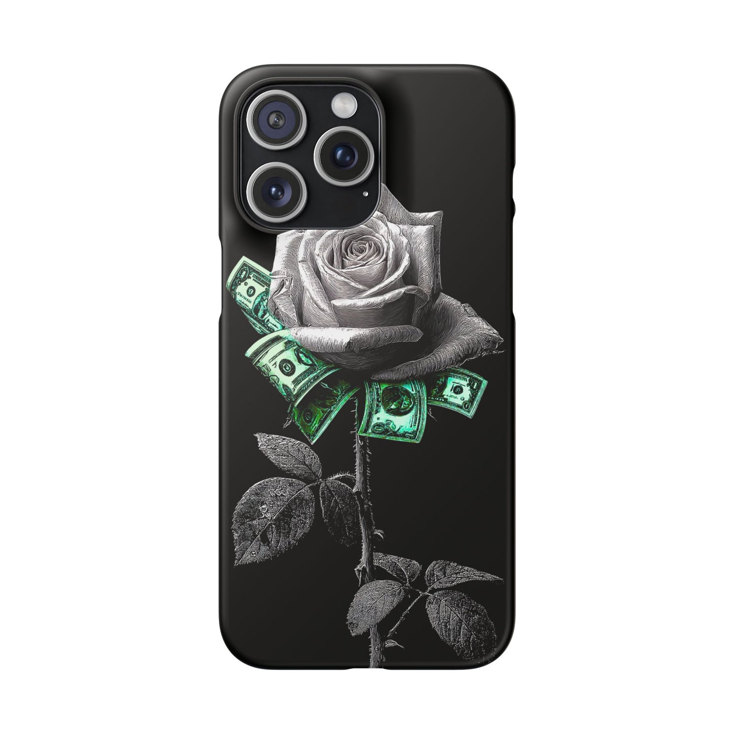 Stylish Rose & Money Snap Case - Floral Phone Protection, Trendy Gift for Him/Her, Birthday Present, Accessories for Teens