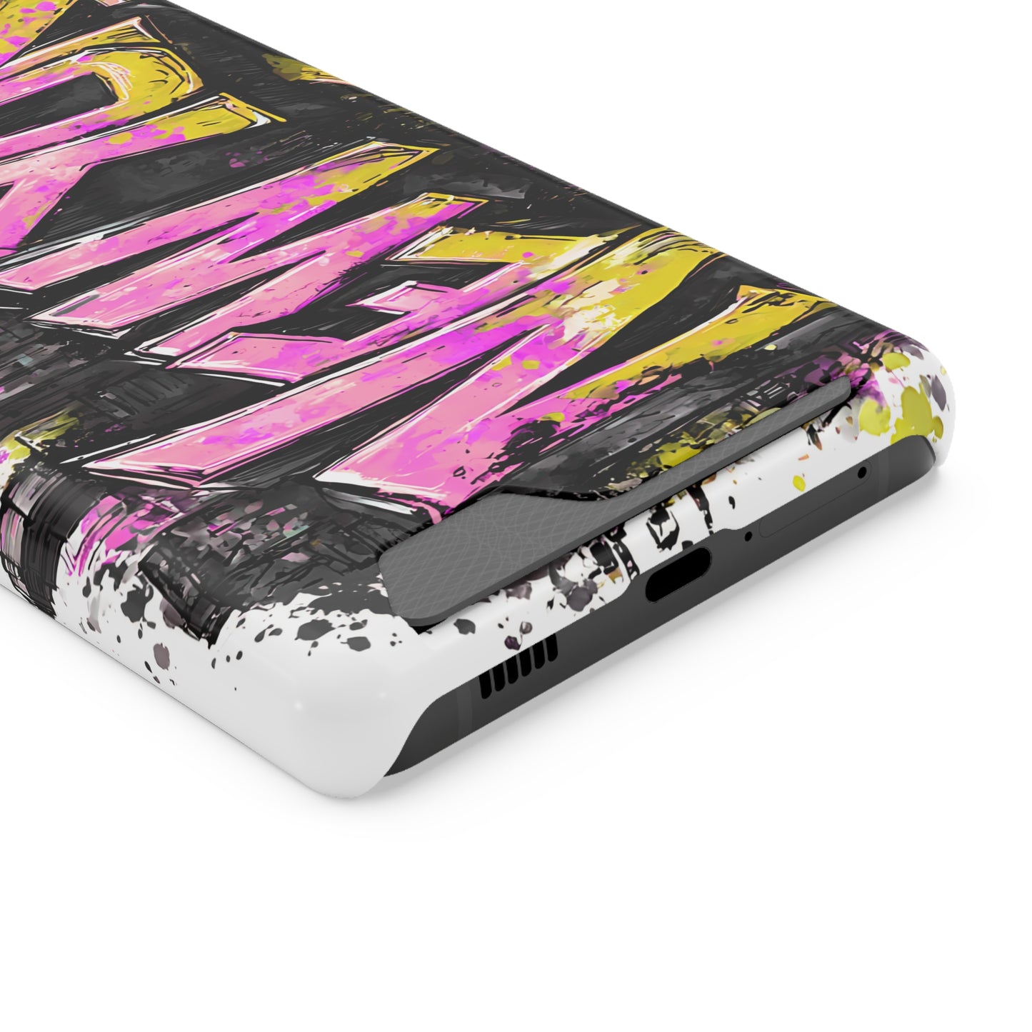 Urban Graffiti Phone Case with Card Holder, NY Street Art Phone Protection, Trendy Accessory, Gifts for City Lovers, Unique Tech Gift