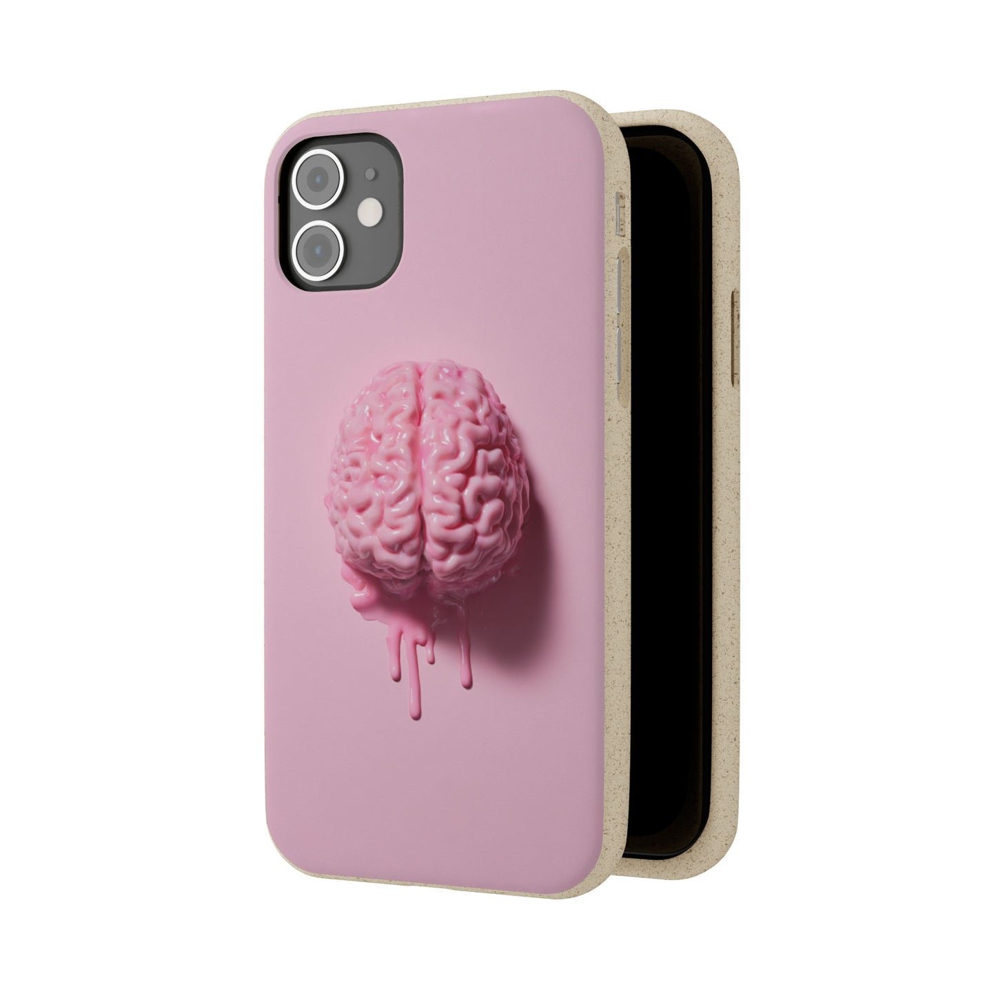 Eco-Friendly Brain Design Phone Case, Biodegradable Phone Cover, Unique Gift for Tech Lovers, Sustainable Accessory, Cute Phone Case