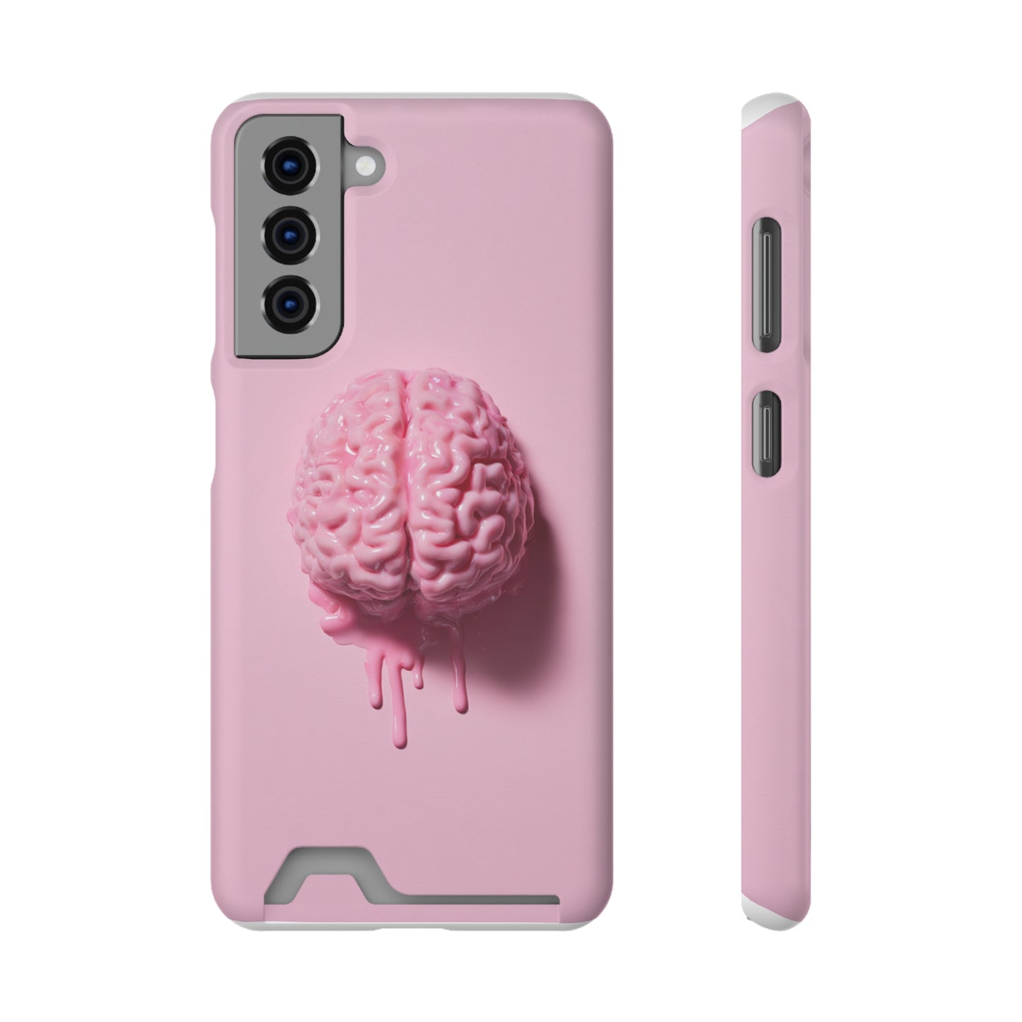 Brain Design Phone Case With Card Holder, Cute Tech Accessory, Unique Gift for Students, Stylish Phone Protection, Valentine's Day, Birthday