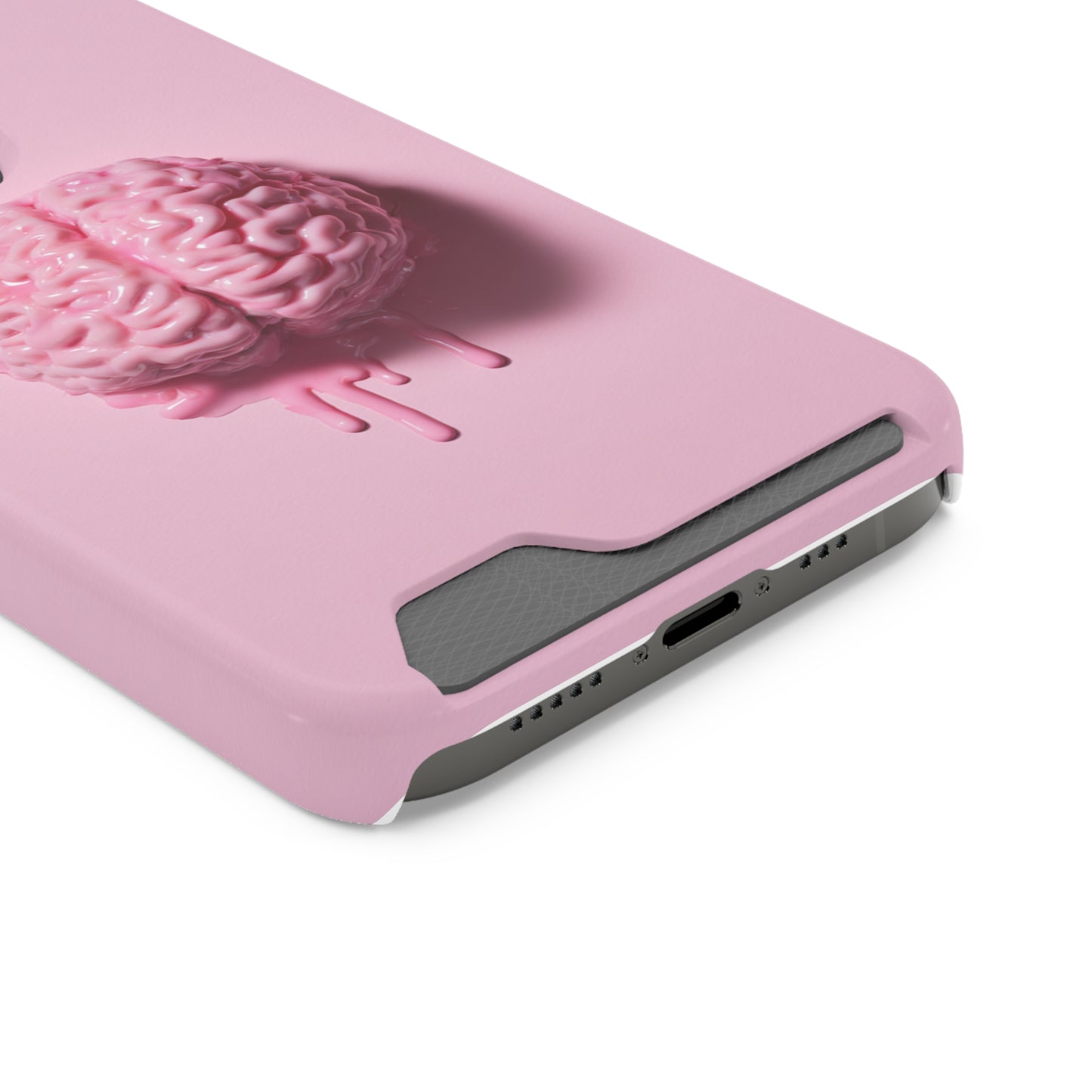 Brain Design Phone Case With Card Holder, Cute Tech Accessory, Unique Gift for Students, Stylish Phone Protection, Valentine's Day, Birthday