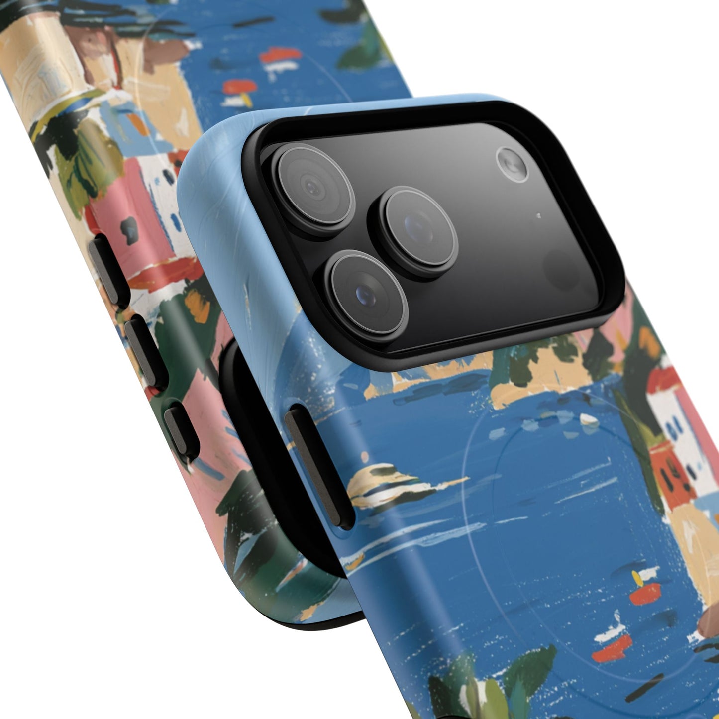 Mediterranean Seaside Phone Case — Painterly Lemon Coast Tough Magnetic Case