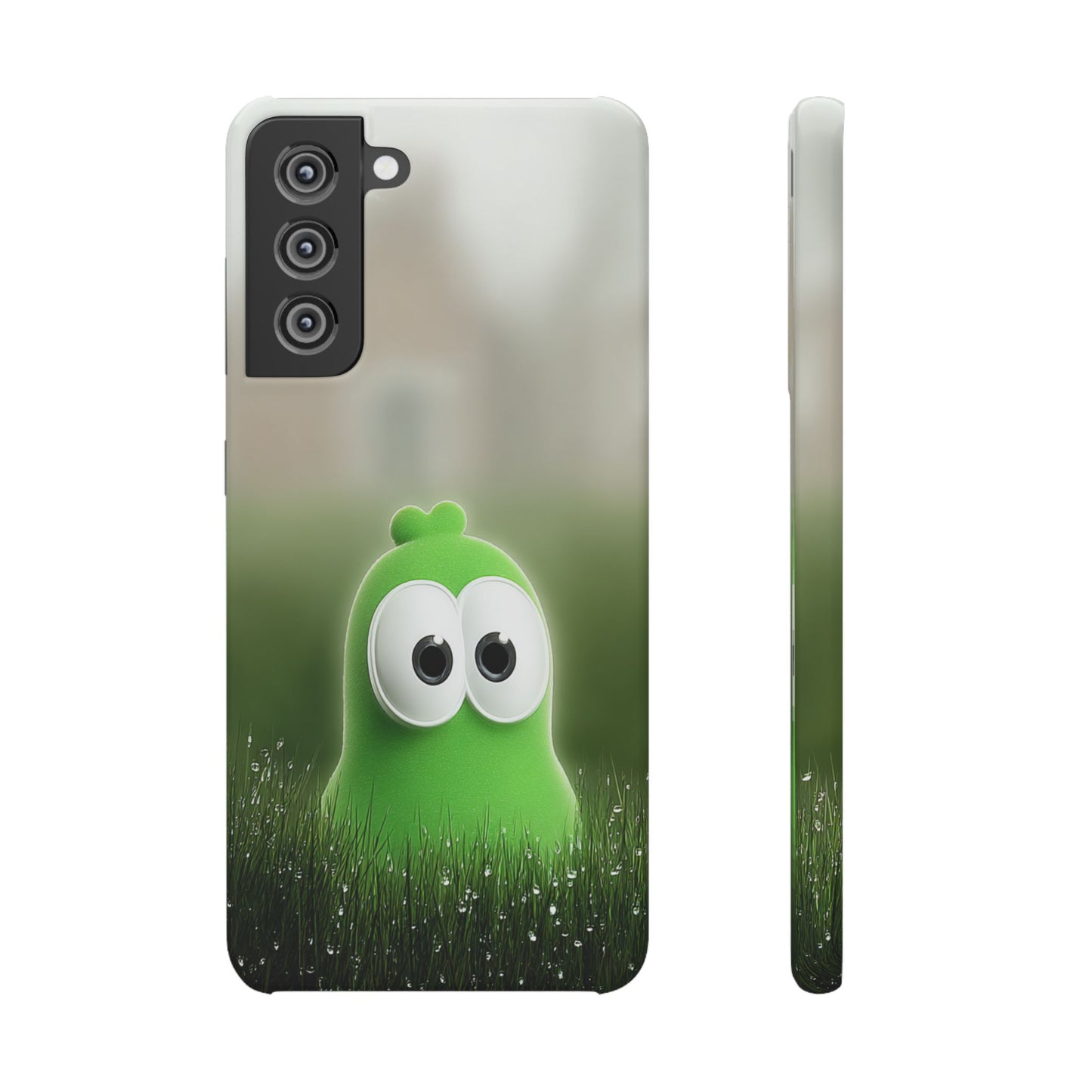 Cute Green Creature Phone Case, Snap Cases, Green Monster Phone Cover, Fun Phone Accessory, Playful Gift for Kids