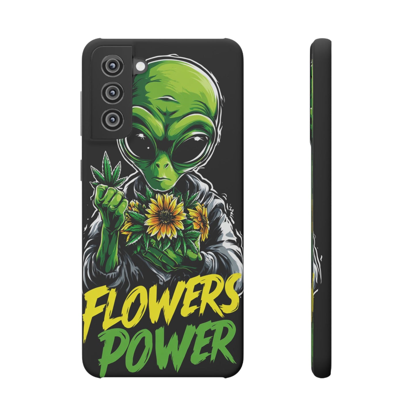 Alien Floral Snap Cases, Fun Phone Case, Gifts for Sci-Fi Lovers, Cute Alien Decor, Unique Tech Accessories