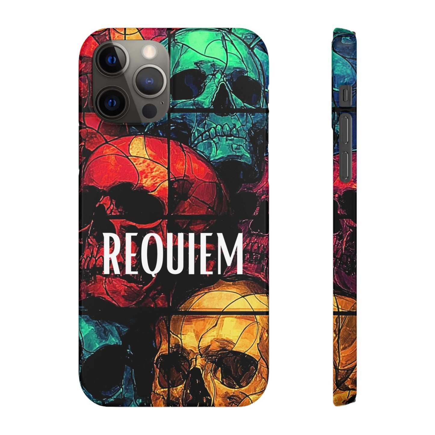 Halloween Custom Requiem Skull Snap Case Phone Cover for iPhone and Samsung