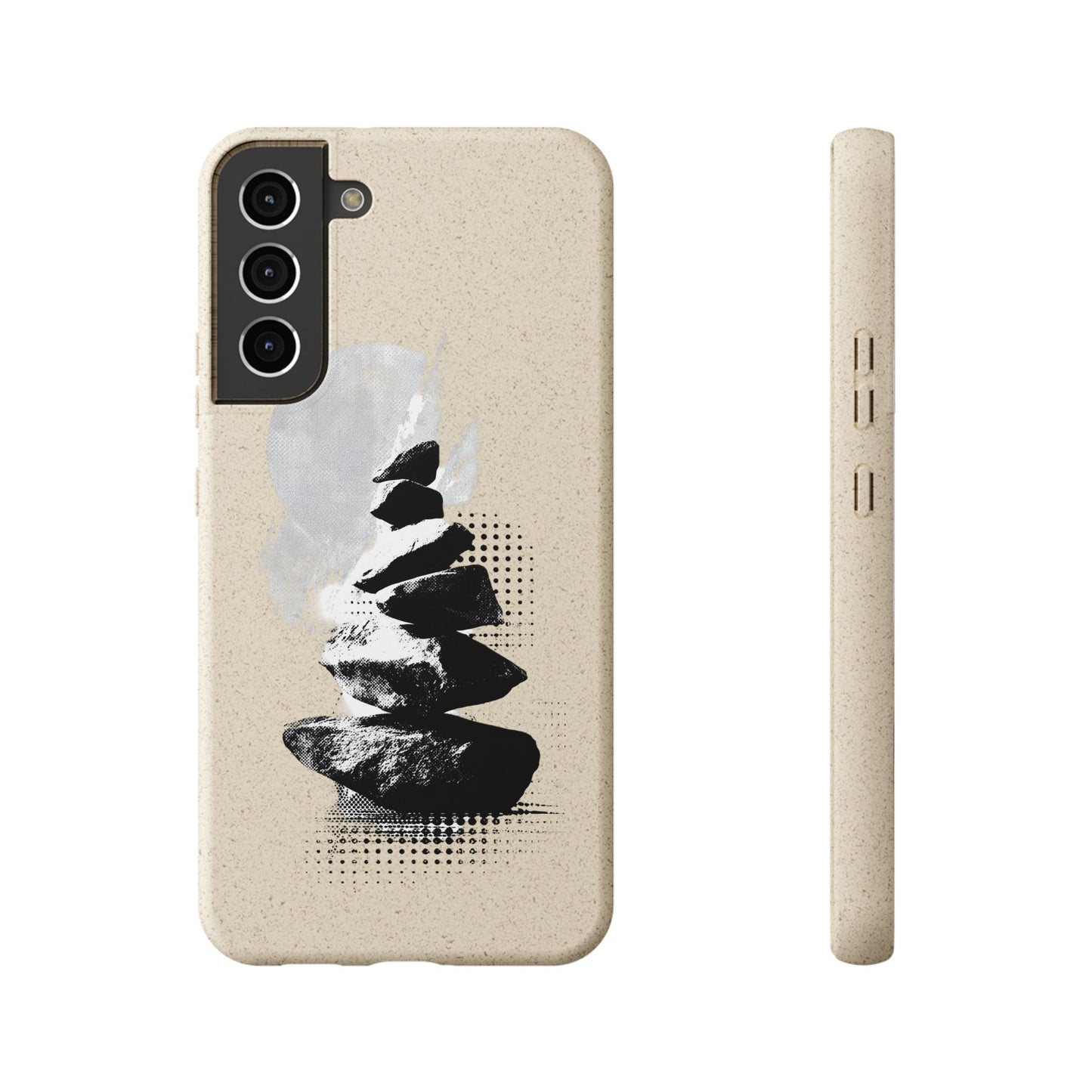Biodegradable Plastic Free Phone Case Minimalistic Cairn Design Suitable For Iphones And Samsungs