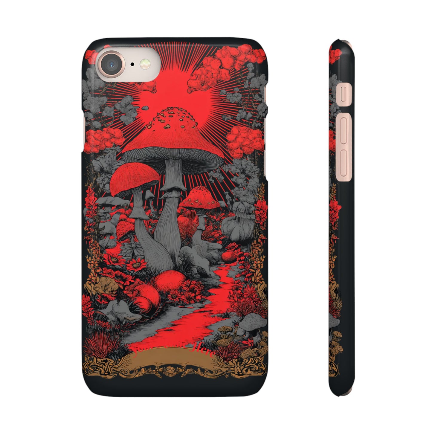 Fantasy Mushroom Snap Case Custom Phone Cover for iPhone and Samsung Mate and Glossy Avvialable