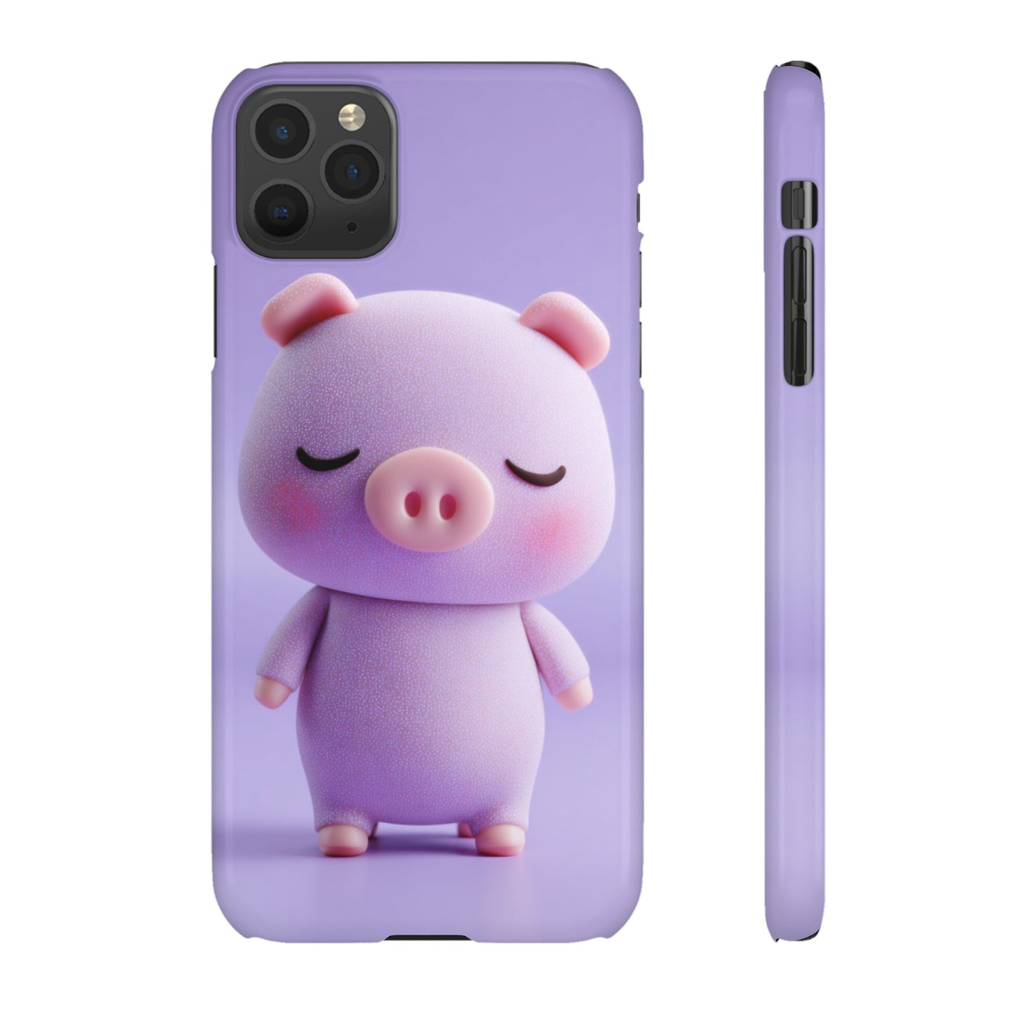 Cute Pig Snap Case for iPhone, Animal Lovers Phone Cover, Kawaii Aesthetic Accessory, Birthday Gift, Unique Phone Protection