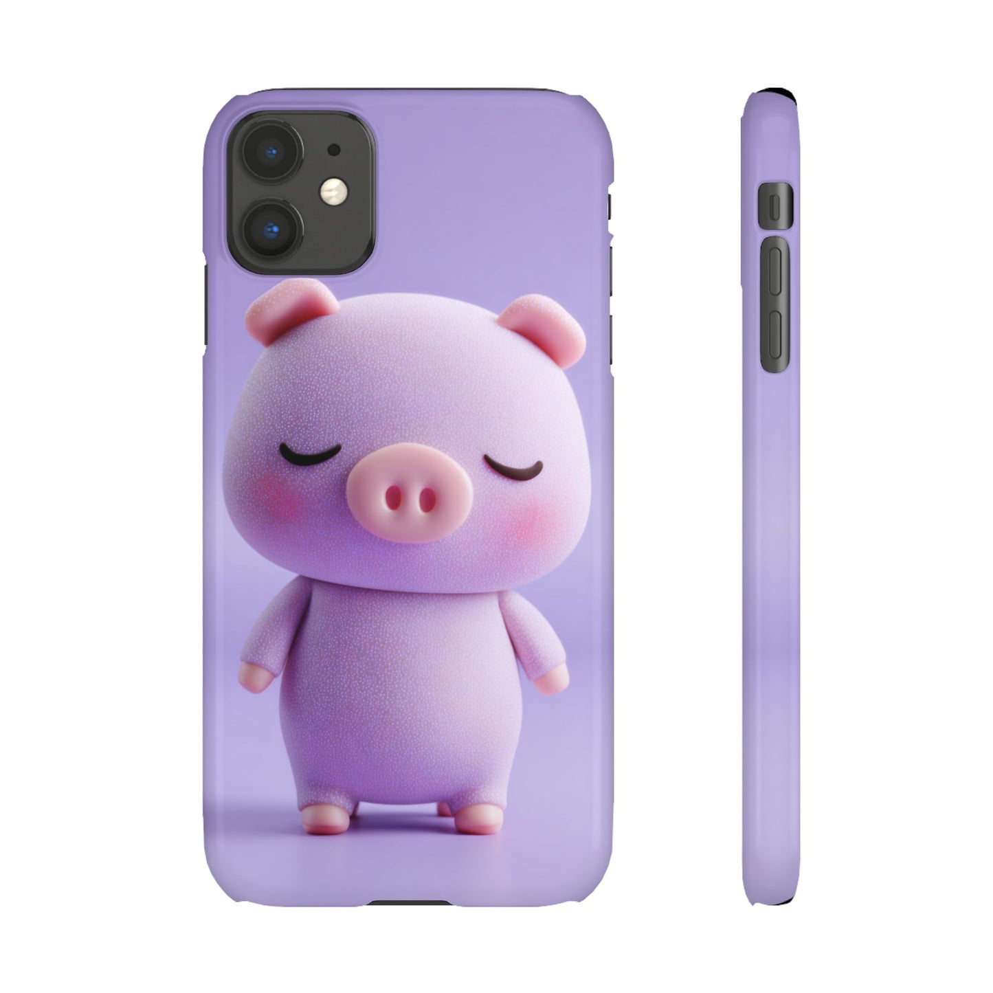 Cute Pig Snap Case for iPhone, Animal Lovers Phone Cover, Kawaii Aesthetic Accessory, Birthday Gift, Unique Phone Protection