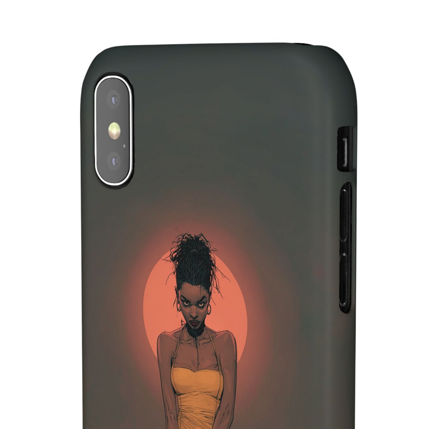 Creepy Vampire Girl Snap Case, Halloween Style iPhone Samsung Cover, Spooky Gothic Phone Accessories, Scary Horror Character Device