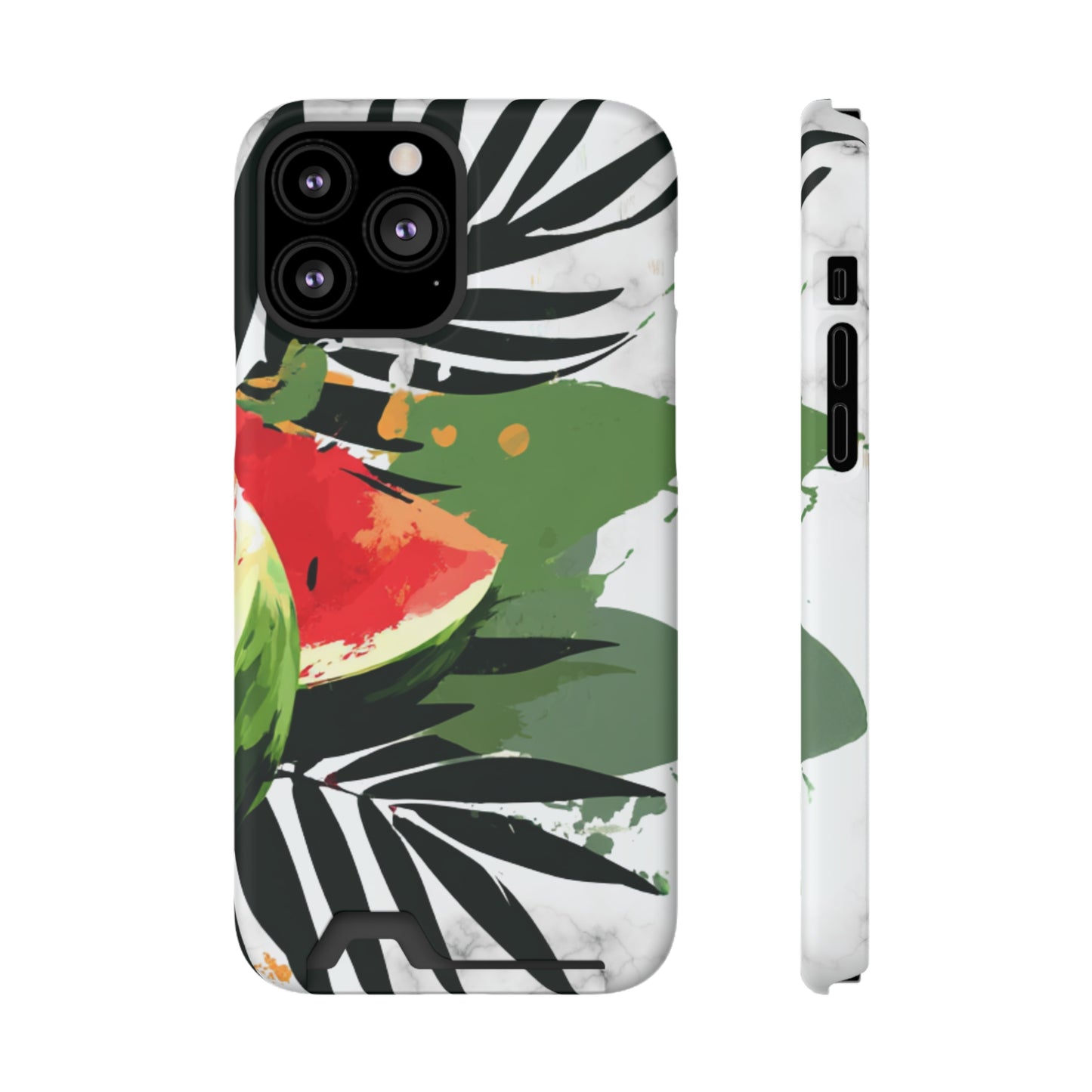 Tropical Phone Case with Card Holder, Floral Smartphone Cover, Summery Accessory, Gift for Beach Lovers, Vacation Essentials