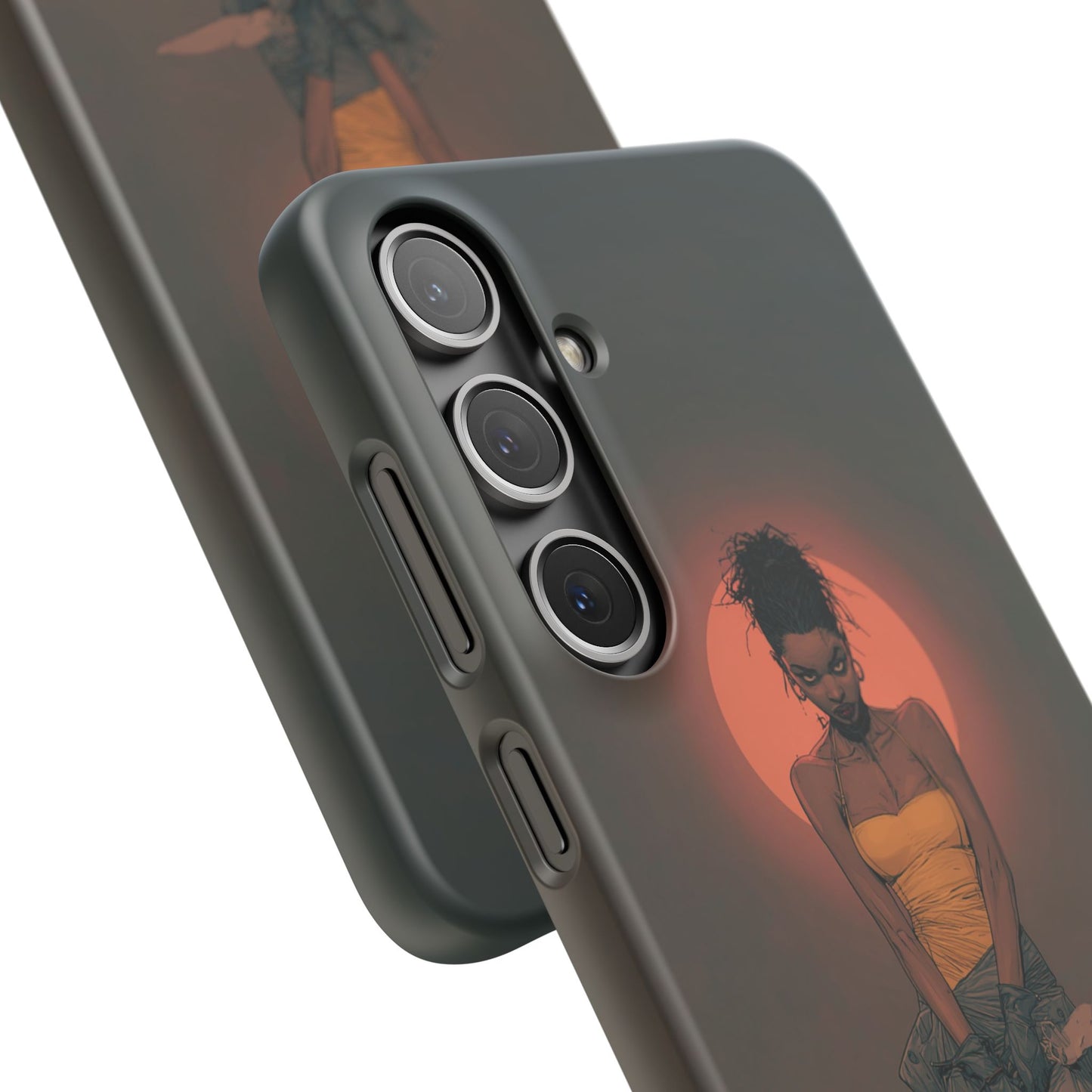 Creepy Vampire Girl Snap Case, Halloween Style iPhone Samsung Cover, Spooky Gothic Phone Accessories, Scary Horror Character Device