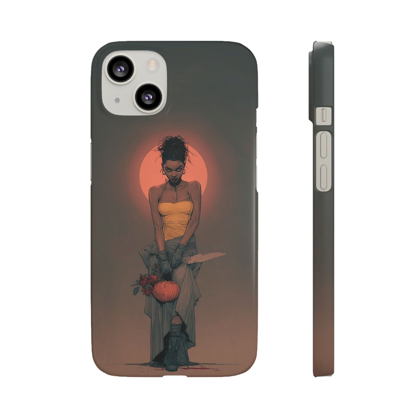 Creepy Vampire Girl Snap Case, Halloween Style iPhone Samsung Cover, Spooky Gothic Phone Accessories, Scary Horror Character Device