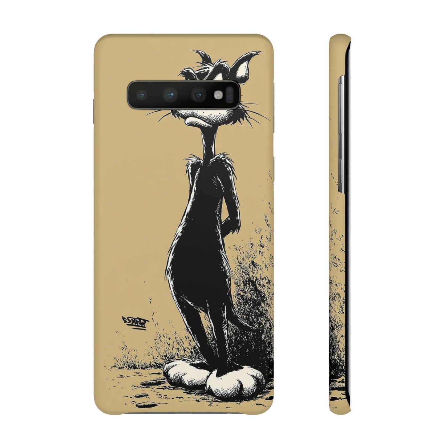 Whimsical Cartoon Snap Case, Fun Phone Cover, Unique Gift for Cat Lovers, Vibrant Art Case, Ideal for Birthdays