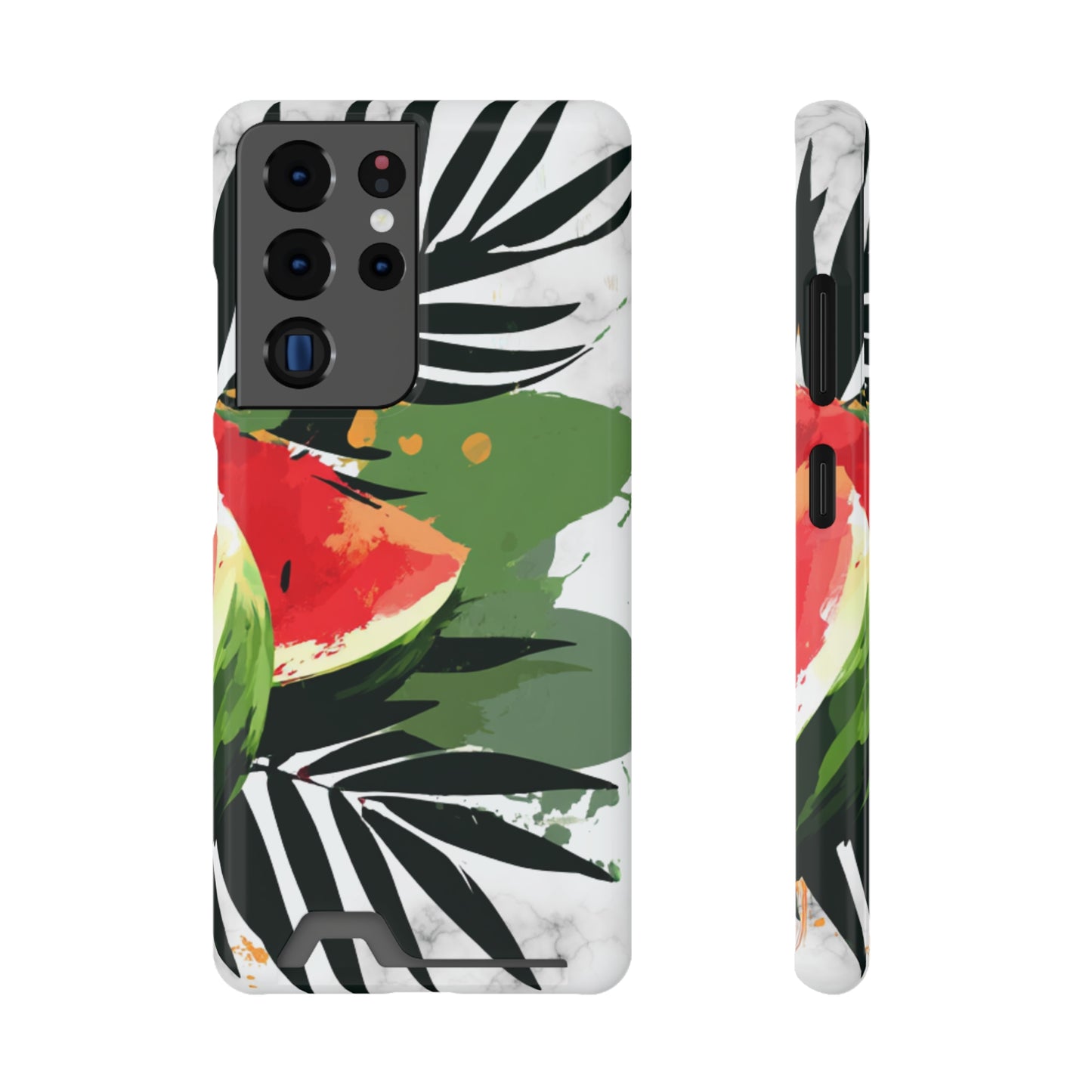 Tropical Phone Case with Card Holder, Floral Smartphone Cover, Summery Accessory, Gift for Beach Lovers, Vacation Essentials