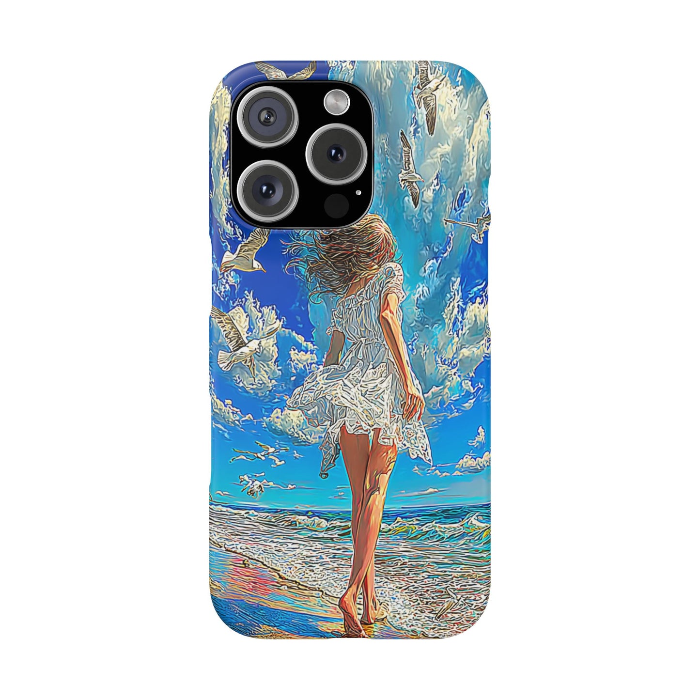 Dreamy Seaside Snap Case, Ocean Waves Phone Cover, Summer Vibe Gift, Cute Aesthetic Accessory, Beach Lover Case