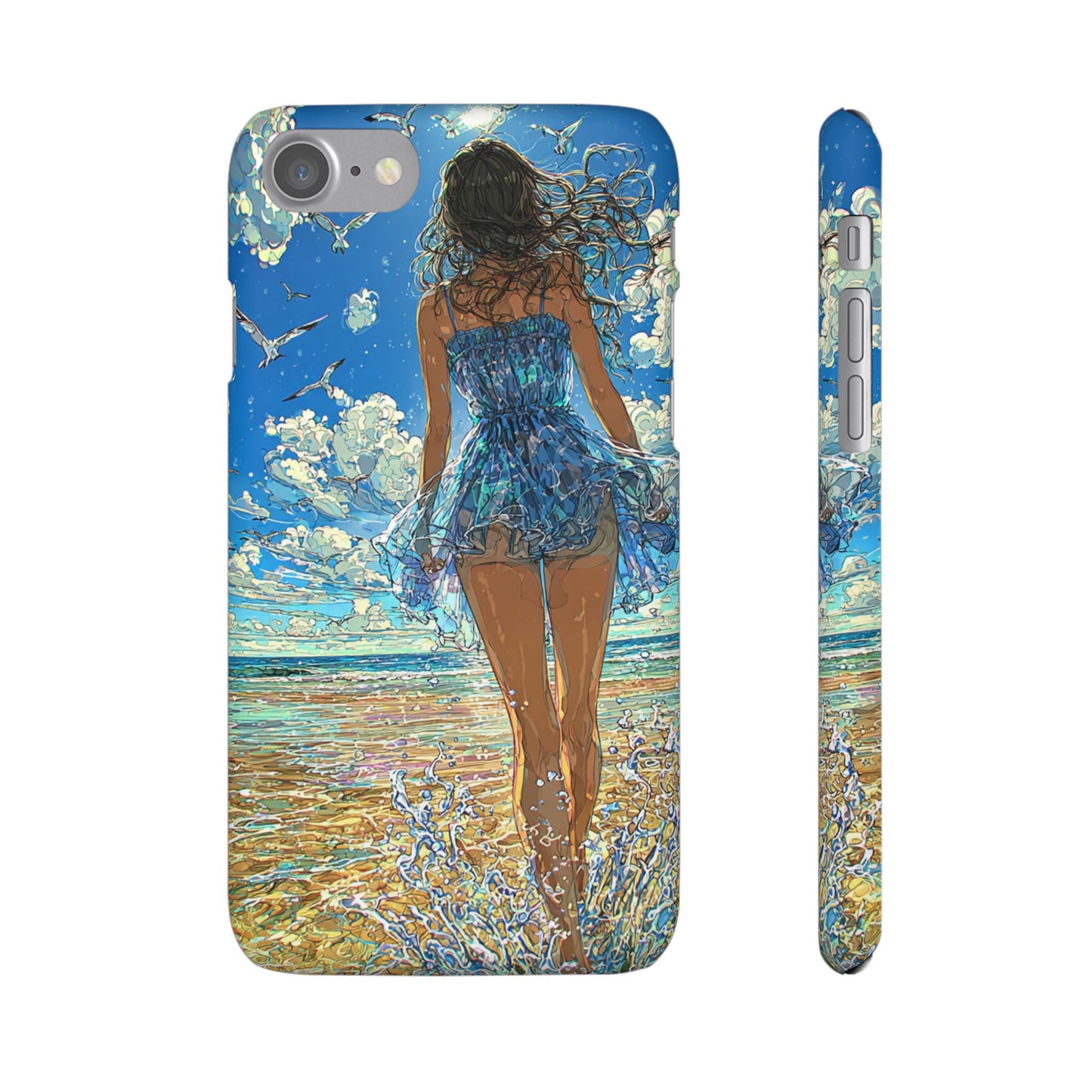 Summer Breeze Snap Case, Ocean Art Phone Cover, Beach Vibes Cell Case, Gift for Her, Custom Phone Accessory
