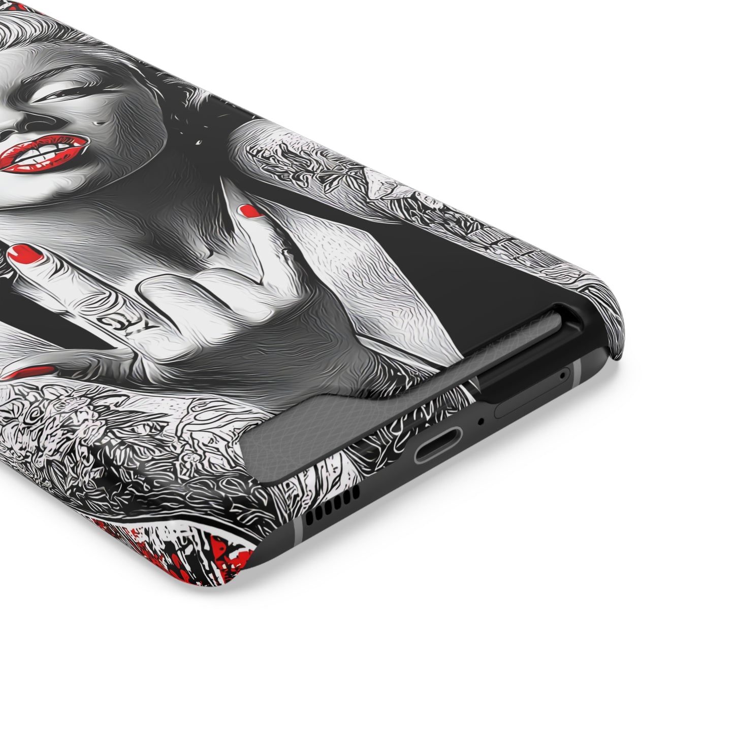 Bold Marilyn Monroe Phone Case with Card Holder, Stylish Phone Cover, Unique Gift for Her, Pop Culture Accessory, Modern Art Decor