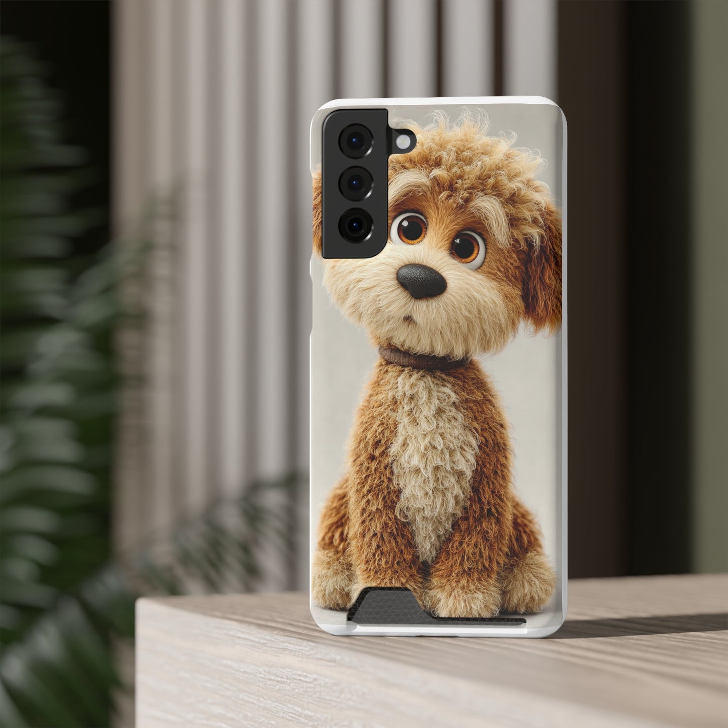 Cute Dog Phone Case With Card Holder, Pet Lover Gift, Stylish Phone Accessory, Dog-Themed Phone Cover, Animal Aesthetic