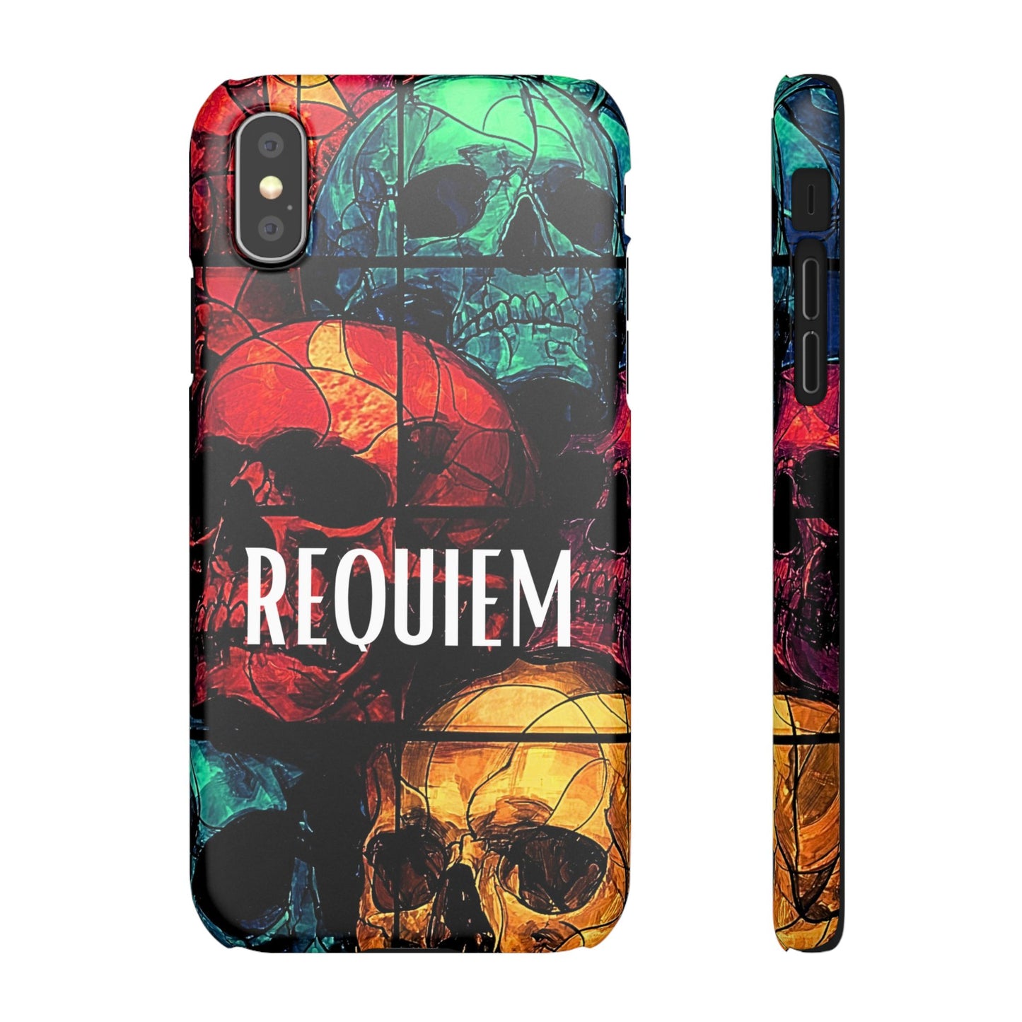 Halloween Custom Requiem Skull Snap Case Phone Cover for iPhone and Samsung