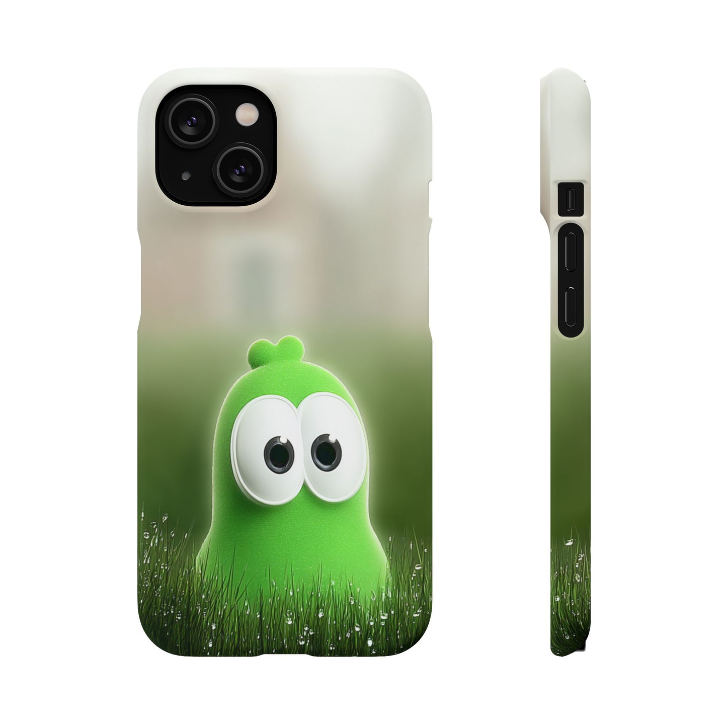 Cute Green Creature Phone Case, Snap Cases, Green Monster Phone Cover, Fun Phone Accessory, Playful Gift for Kids