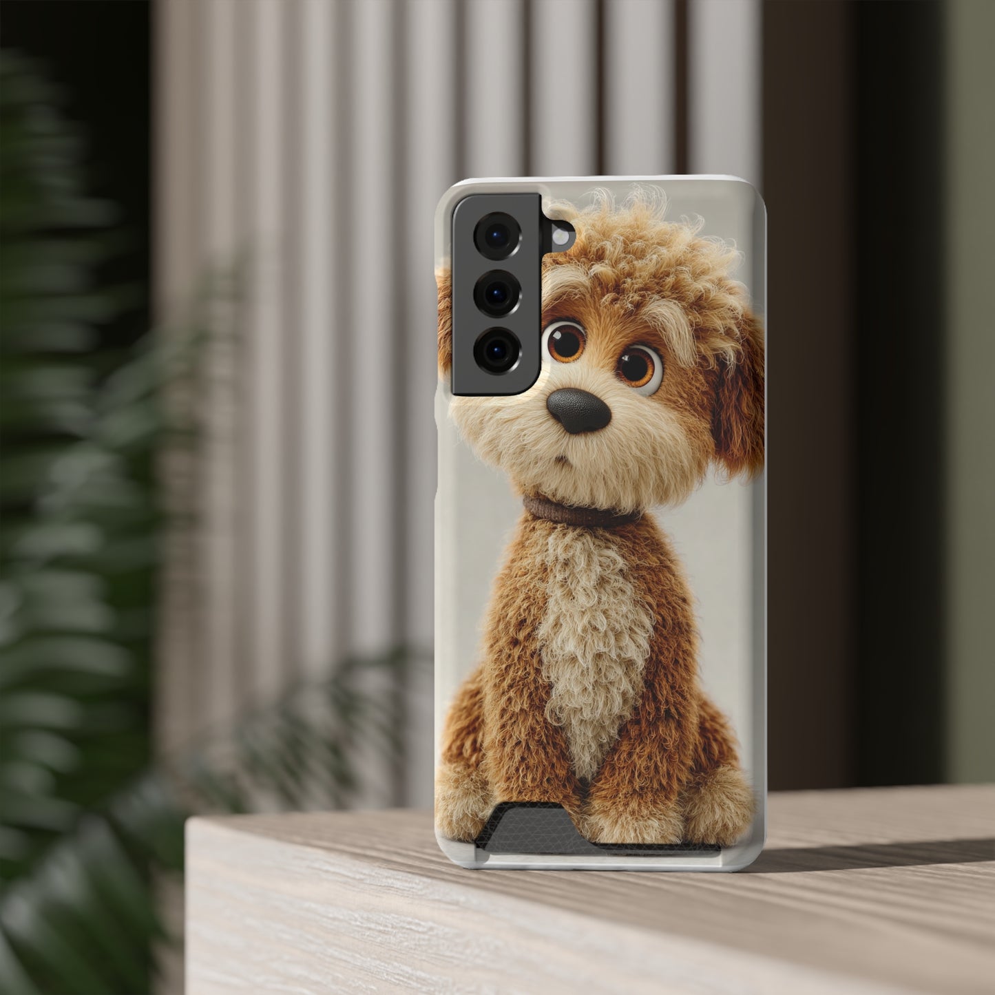 Cute Dog Phone Case With Card Holder, Pet Lover Gift, Stylish Phone Accessory, Dog-Themed Phone Cover, Animal Aesthetic