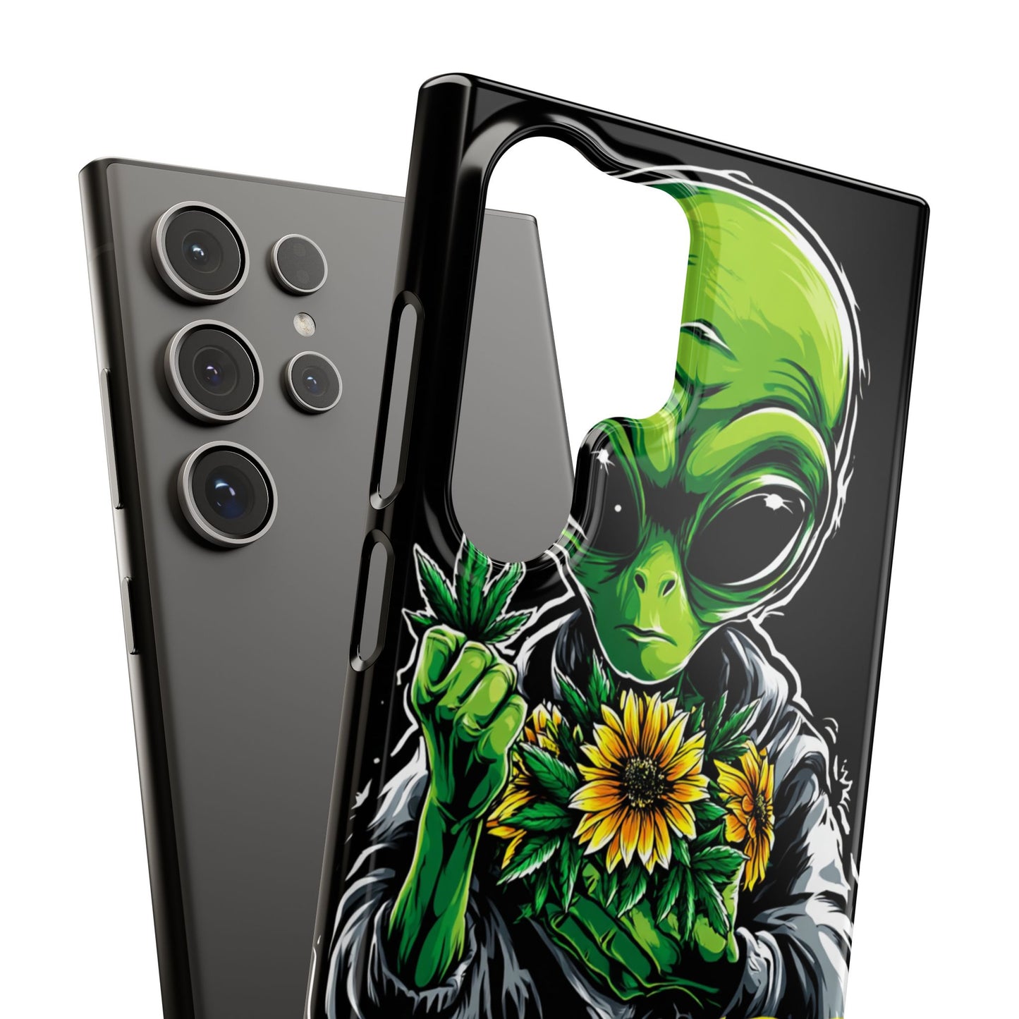 Alien Floral Snap Cases, Fun Phone Case, Gifts for Sci-Fi Lovers, Cute Alien Decor, Unique Tech Accessories
