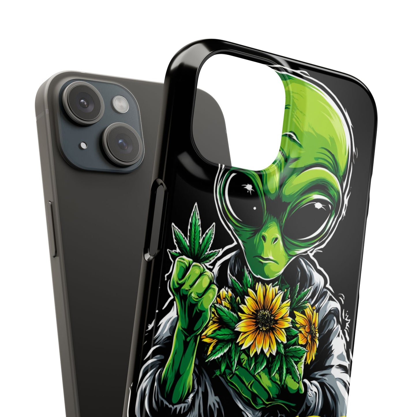 Alien Floral Snap Cases, Fun Phone Case, Gifts for Sci-Fi Lovers, Cute Alien Decor, Unique Tech Accessories