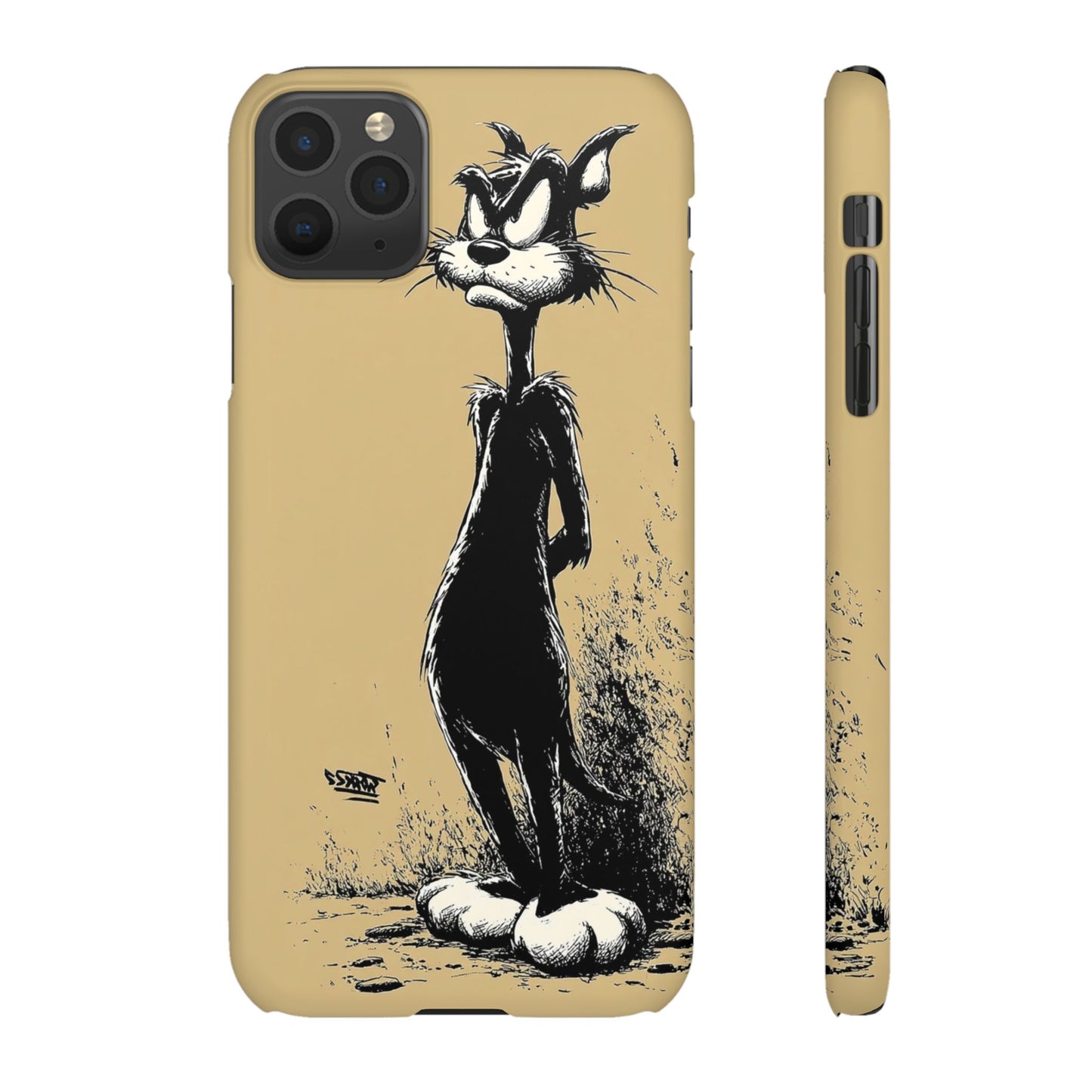 Whimsical Cartoon Snap Case, Fun Phone Cover, Unique Gift for Cat Lovers, Vibrant Art Case, Ideal for Birthdays