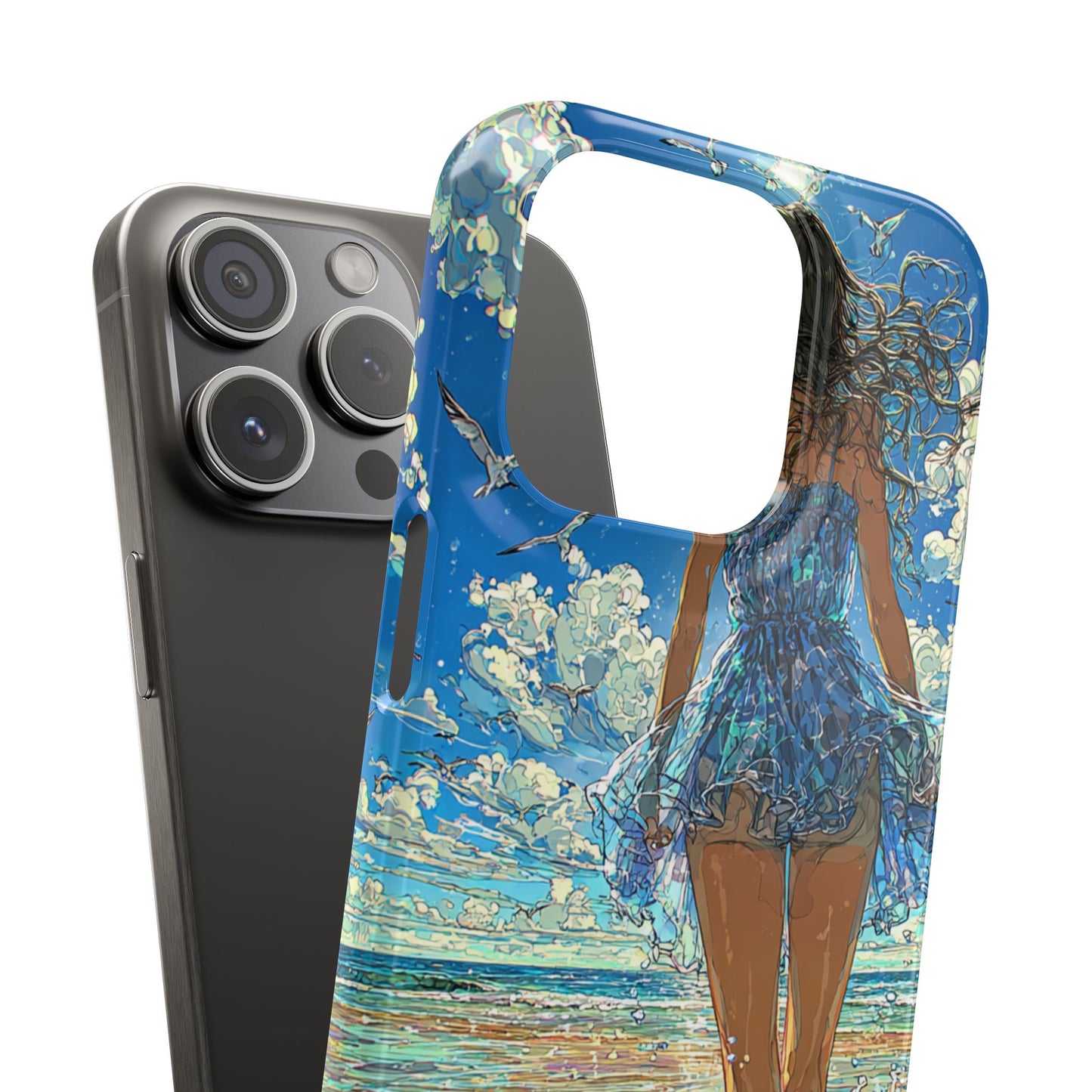 Summer Breeze Snap Case, Ocean Art Phone Cover, Beach Vibes Cell Case, Gift for Her, Custom Phone Accessory