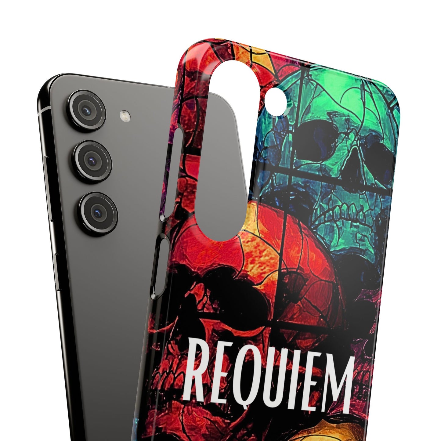 Halloween Custom Requiem Skull Snap Case Phone Cover for iPhone and Samsung