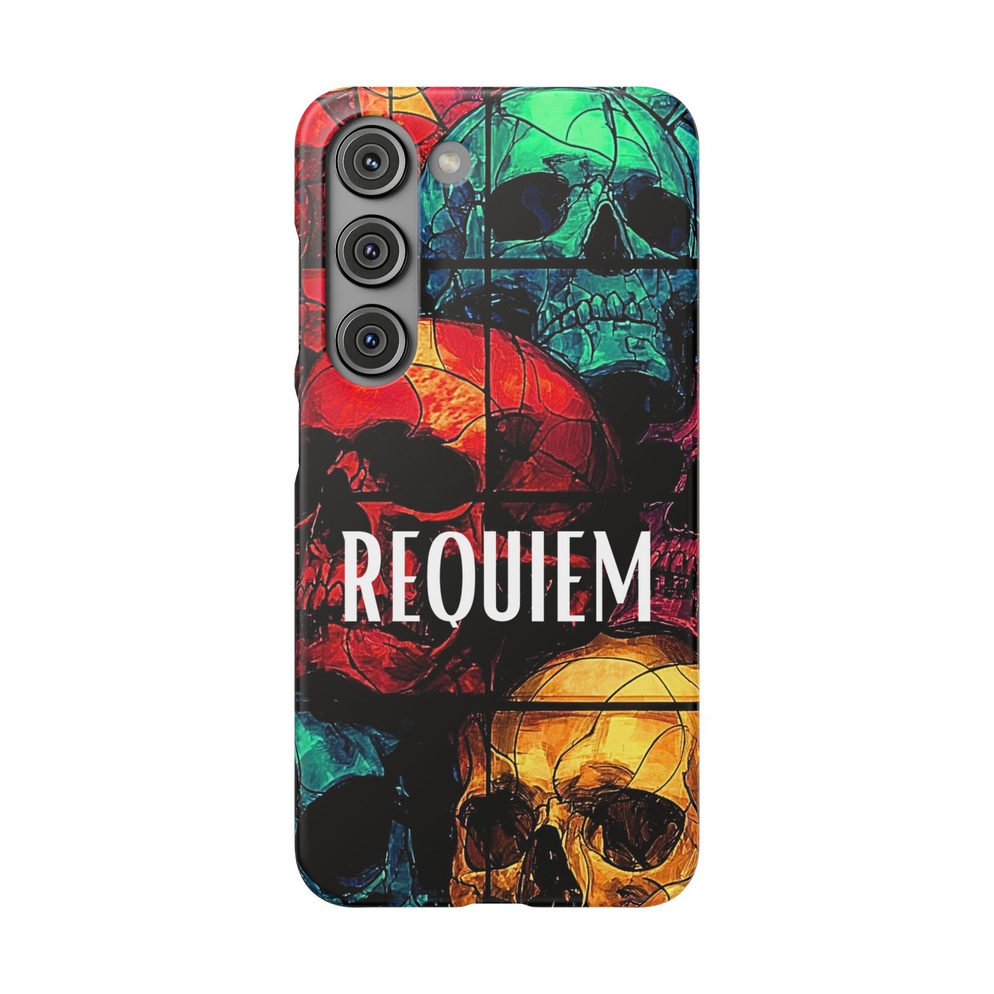 Halloween Custom Requiem Skull Snap Case Phone Cover for iPhone and Samsung