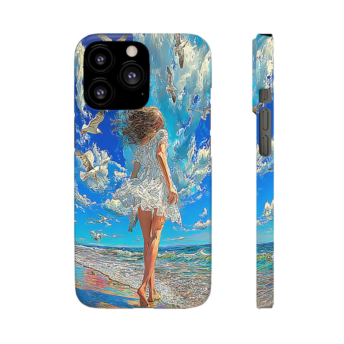 Dreamy Seaside Snap Case, Ocean Waves Phone Cover, Summer Vibe Gift, Cute Aesthetic Accessory, Beach Lover Case