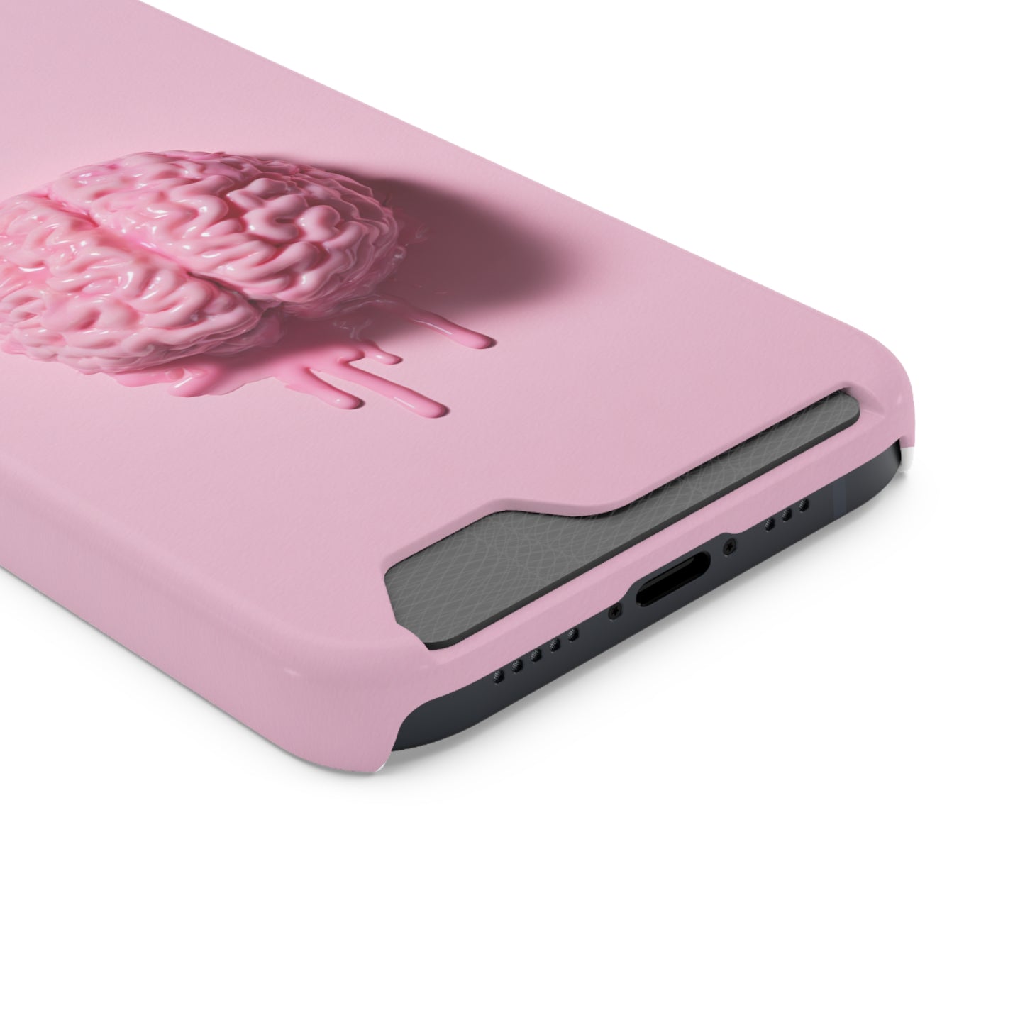 Brain Design Phone Case With Card Holder, Cute Tech Accessory, Unique Gift for Students, Stylish Phone Protection, Valentine's Day, Birthday