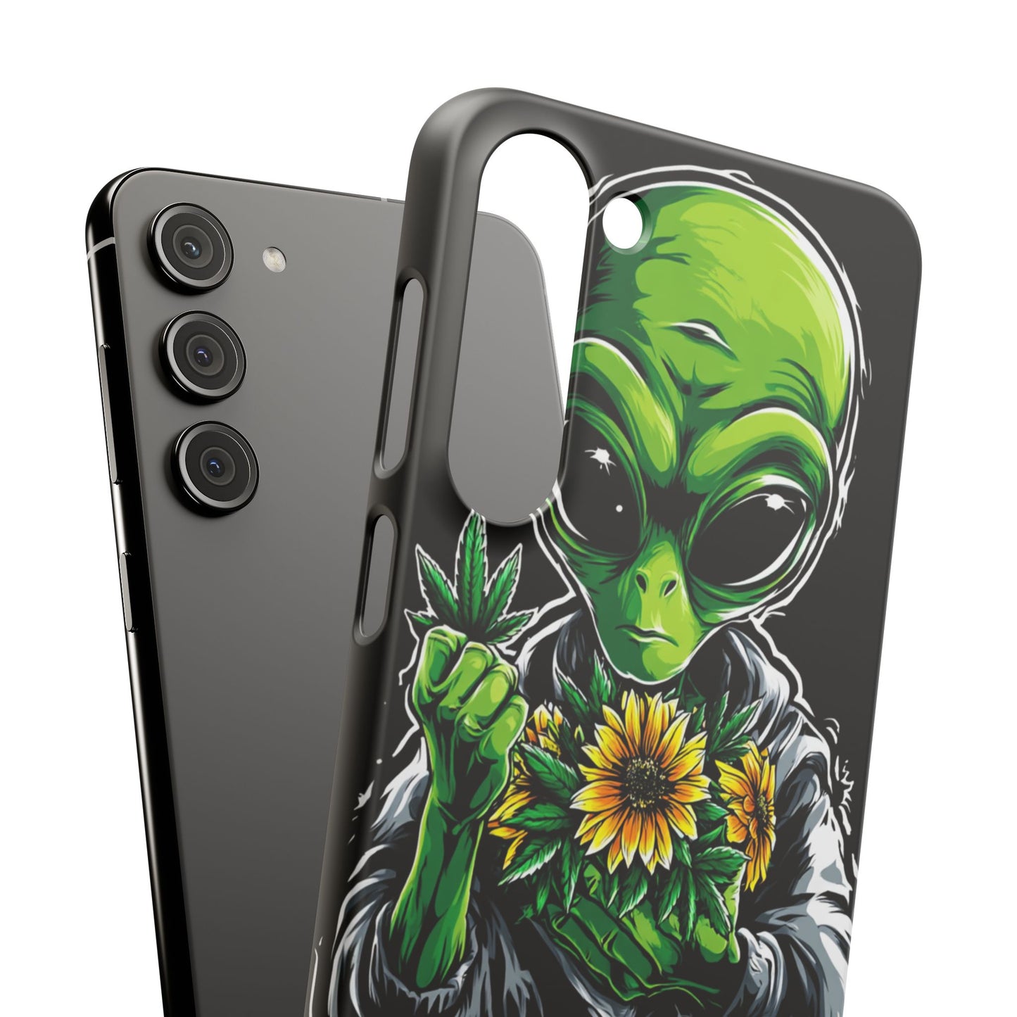Alien Floral Snap Cases, Fun Phone Case, Gifts for Sci-Fi Lovers, Cute Alien Decor, Unique Tech Accessories