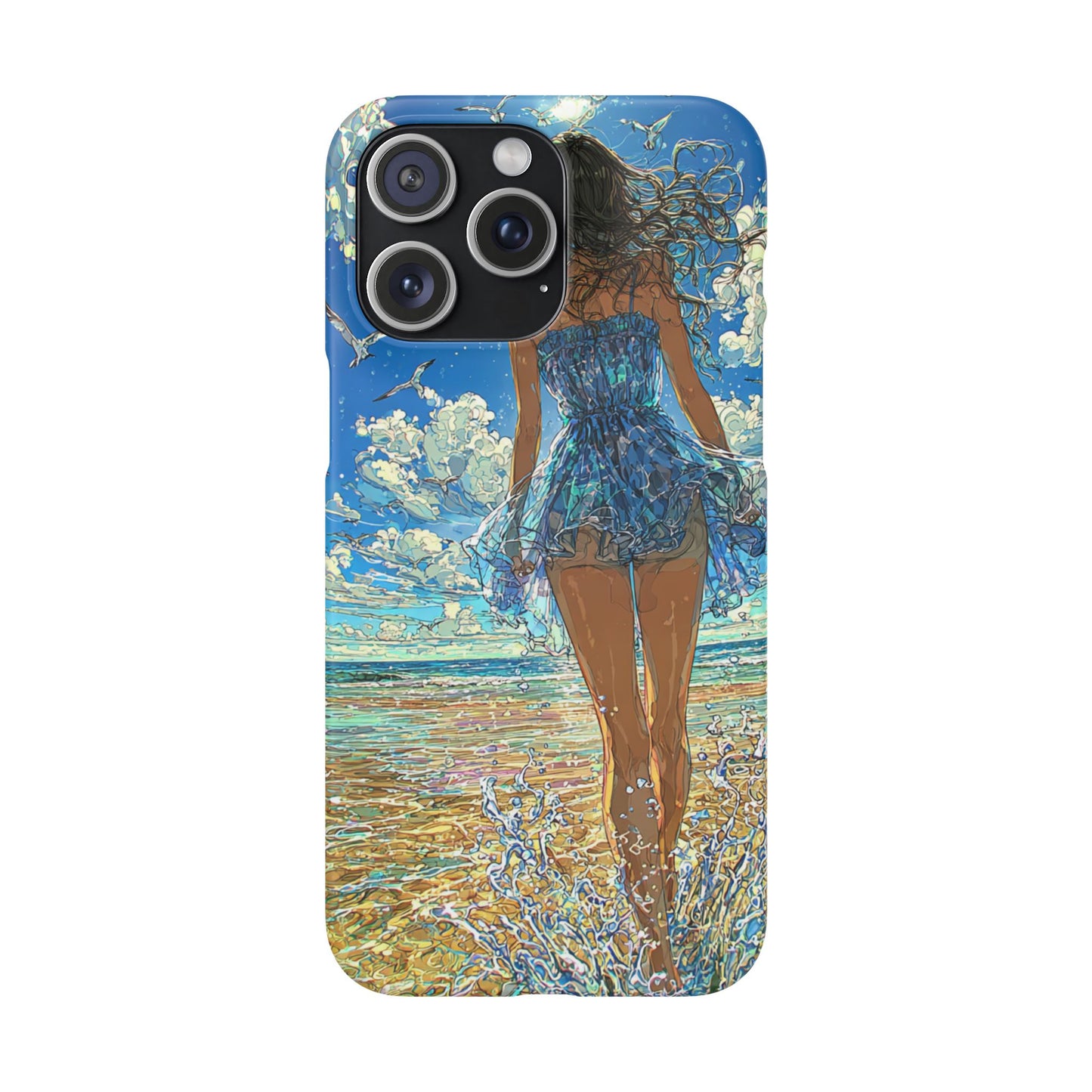 Summer Breeze Snap Case, Ocean Art Phone Cover, Beach Vibes Cell Case, Gift for Her, Custom Phone Accessory