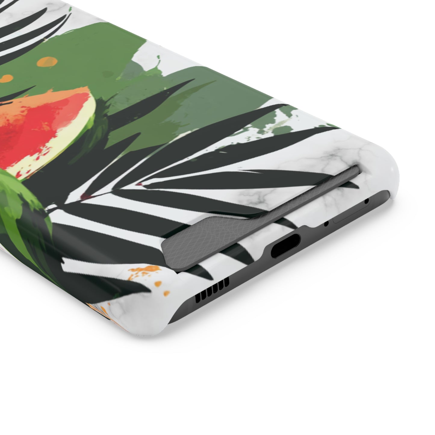 Tropical Phone Case with Card Holder, Floral Smartphone Cover, Summery Accessory, Gift for Beach Lovers, Vacation Essentials