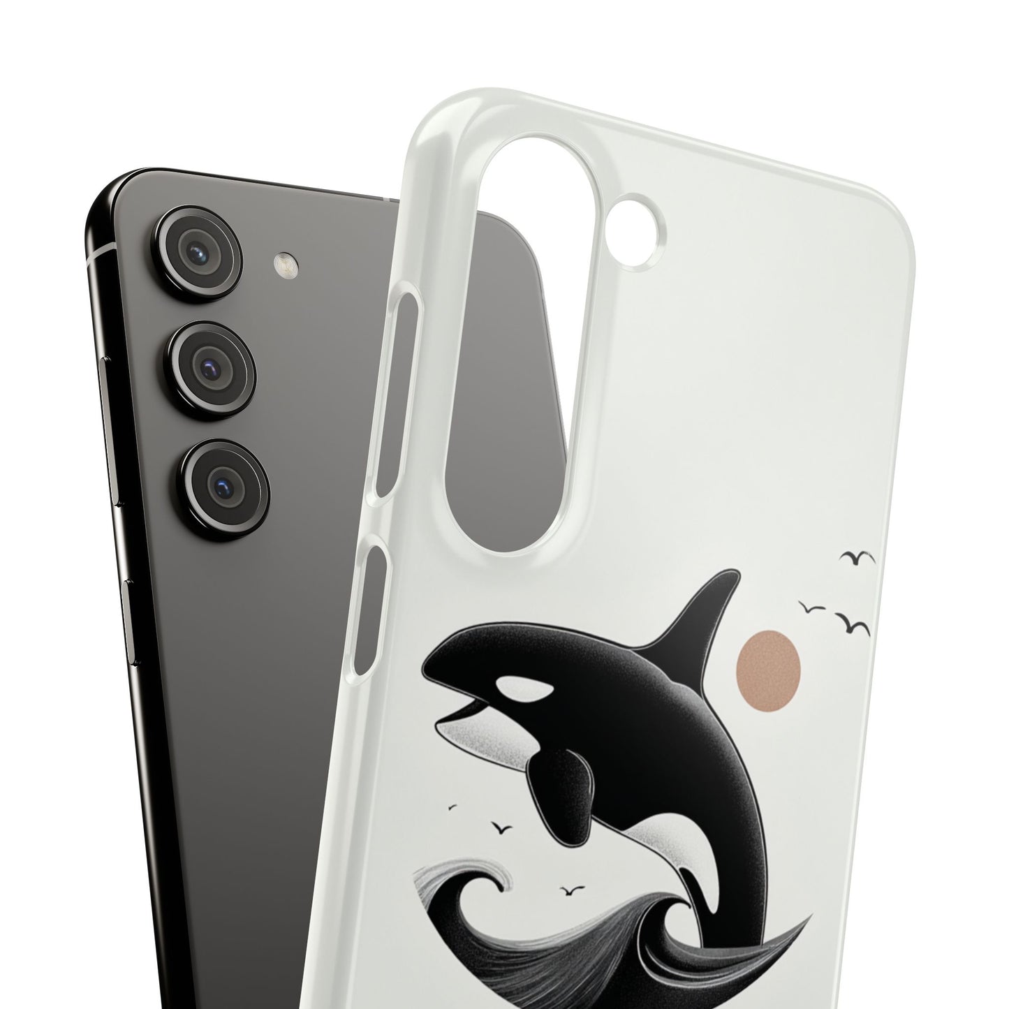 Whale Splash Phone Case | Ocean Lover Gift, Marine Art, Snap Cases, Cute Whale Design, Custom Phone Accessories