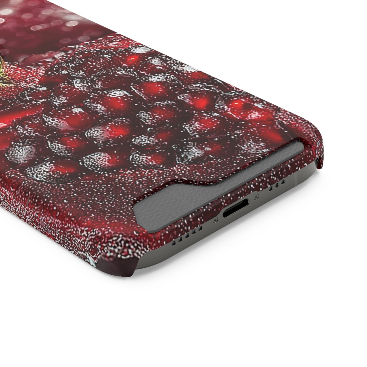 Pomegranate Phone Case with Card Holder, Durable Cover for Vegan Lovers, Fun Gift for Fruit Enthusiasts, Cute Accessory for Everyday Use