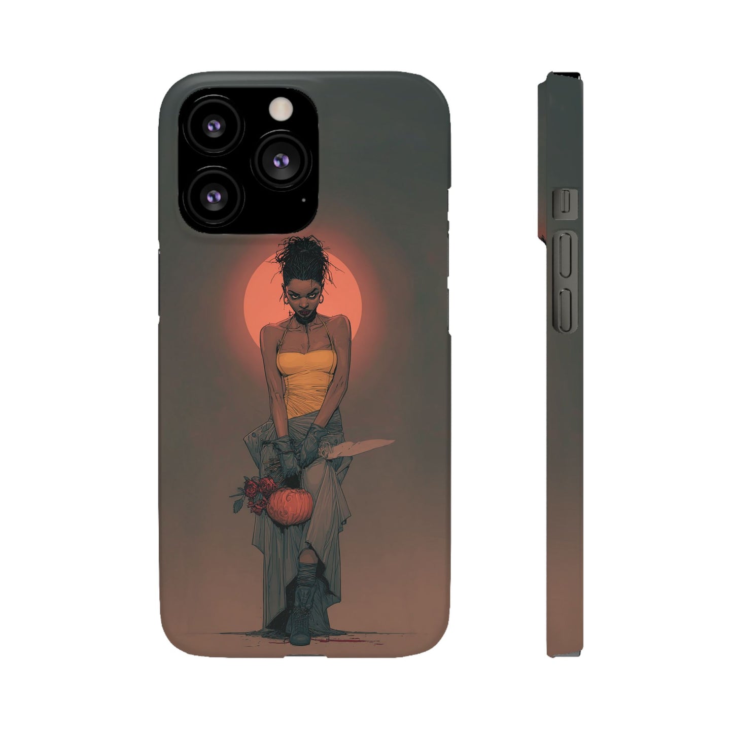 Creepy Vampire Girl Snap Case, Halloween Style iPhone Samsung Cover, Spooky Gothic Phone Accessories, Scary Horror Character Device