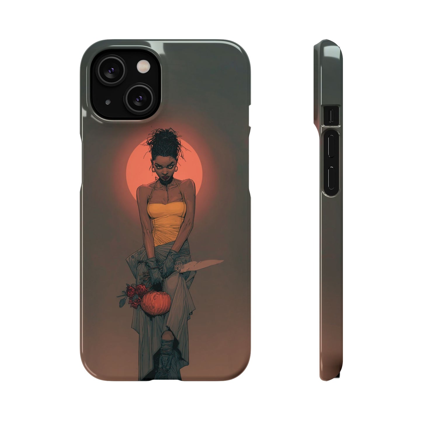 Creepy Vampire Girl Snap Case, Halloween Style iPhone Samsung Cover, Spooky Gothic Phone Accessories, Scary Horror Character Device