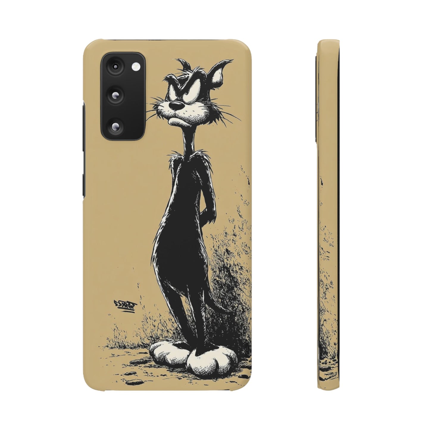 Whimsical Cartoon Snap Case, Fun Phone Cover, Unique Gift for Cat Lovers, Vibrant Art Case, Ideal for Birthdays