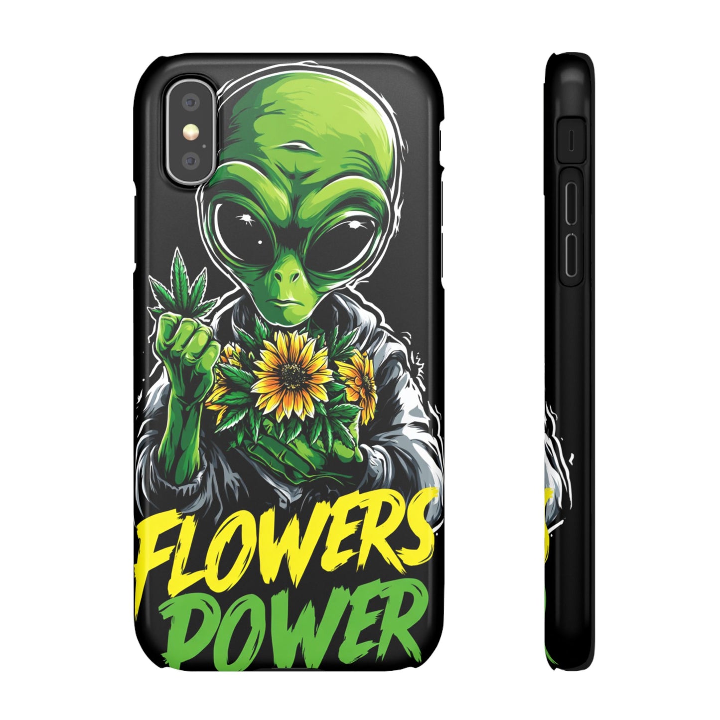 Alien Floral Snap Cases, Fun Phone Case, Gifts for Sci-Fi Lovers, Cute Alien Decor, Unique Tech Accessories