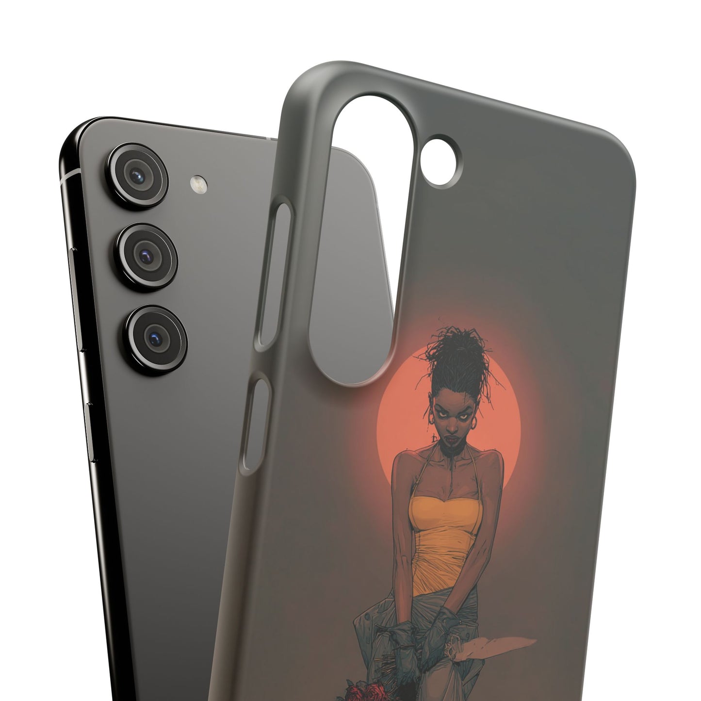 Creepy Vampire Girl Snap Case, Halloween Style iPhone Samsung Cover, Spooky Gothic Phone Accessories, Scary Horror Character Device
