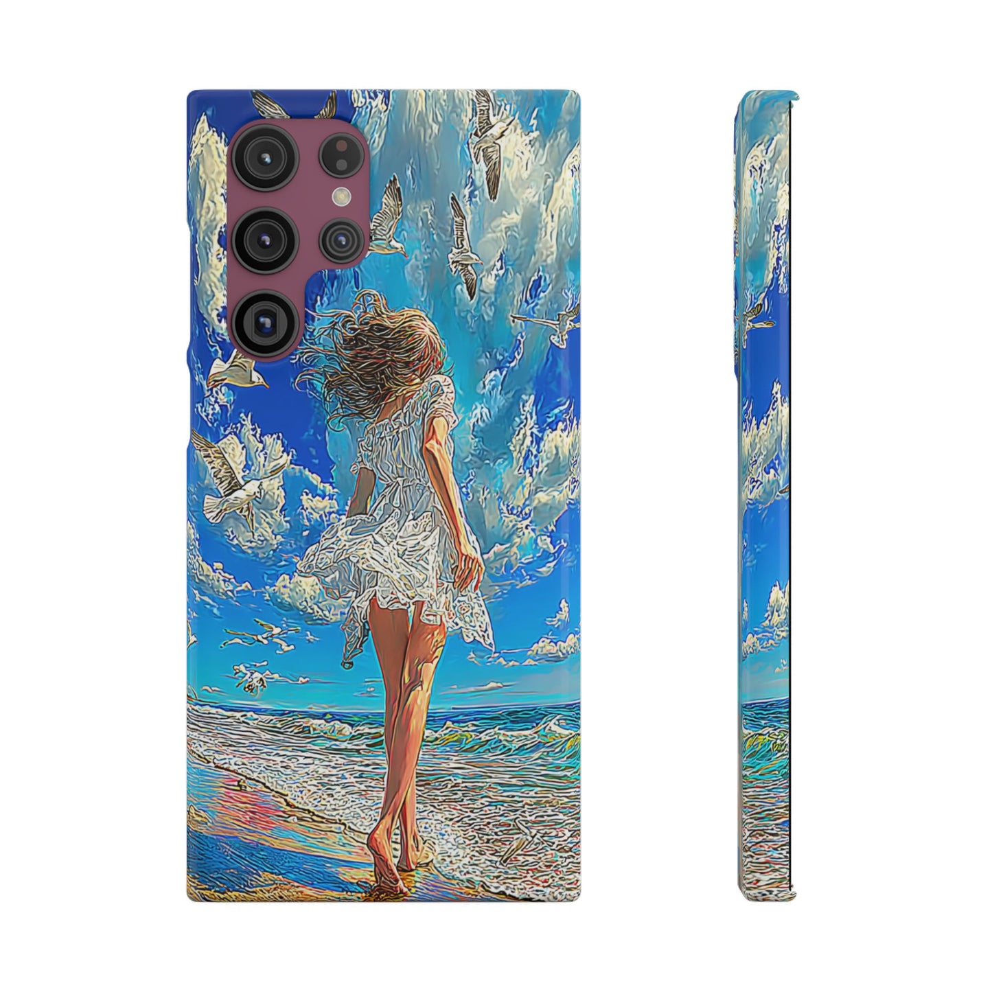 Dreamy Seaside Snap Case, Ocean Waves Phone Cover, Summer Vibe Gift, Cute Aesthetic Accessory, Beach Lover Case