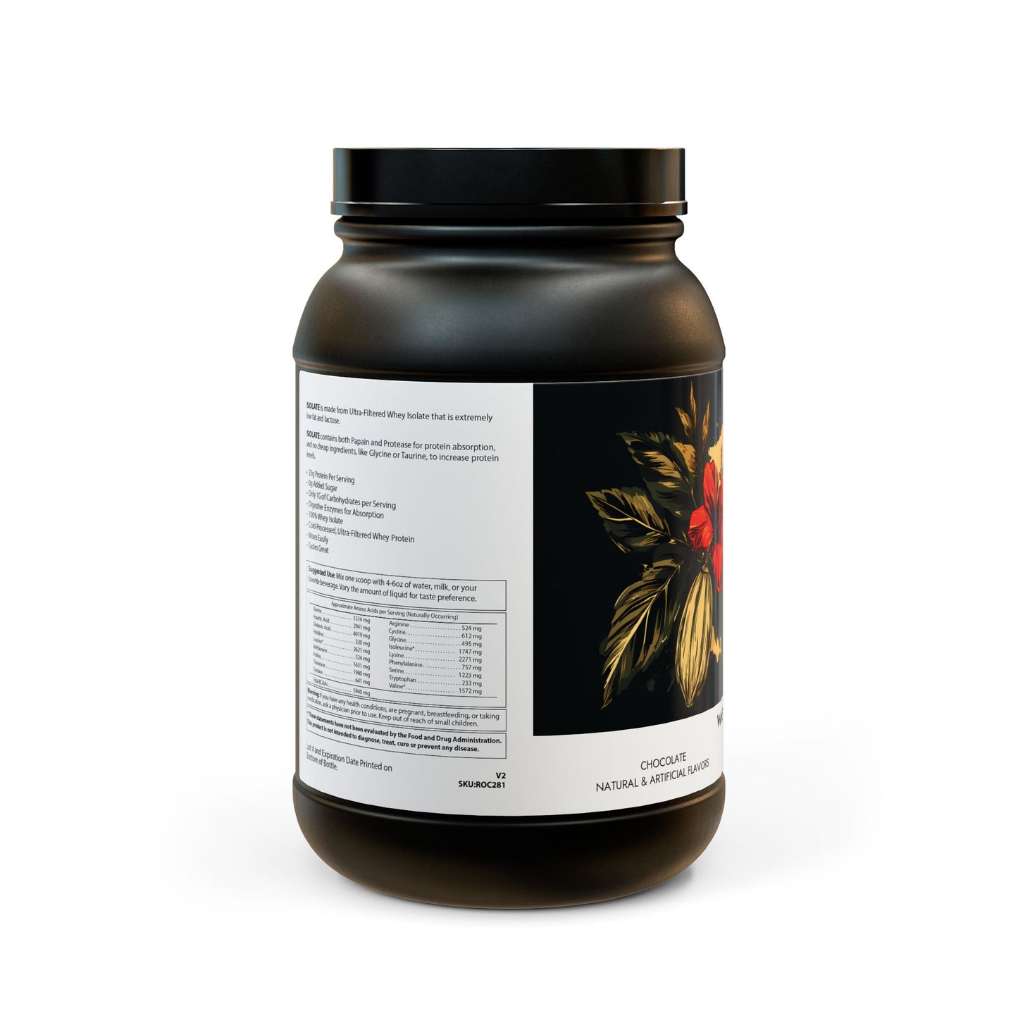 Protein Supplement - Chocolate - Muscle Growth & Recovery - Whey Isolate - 907g