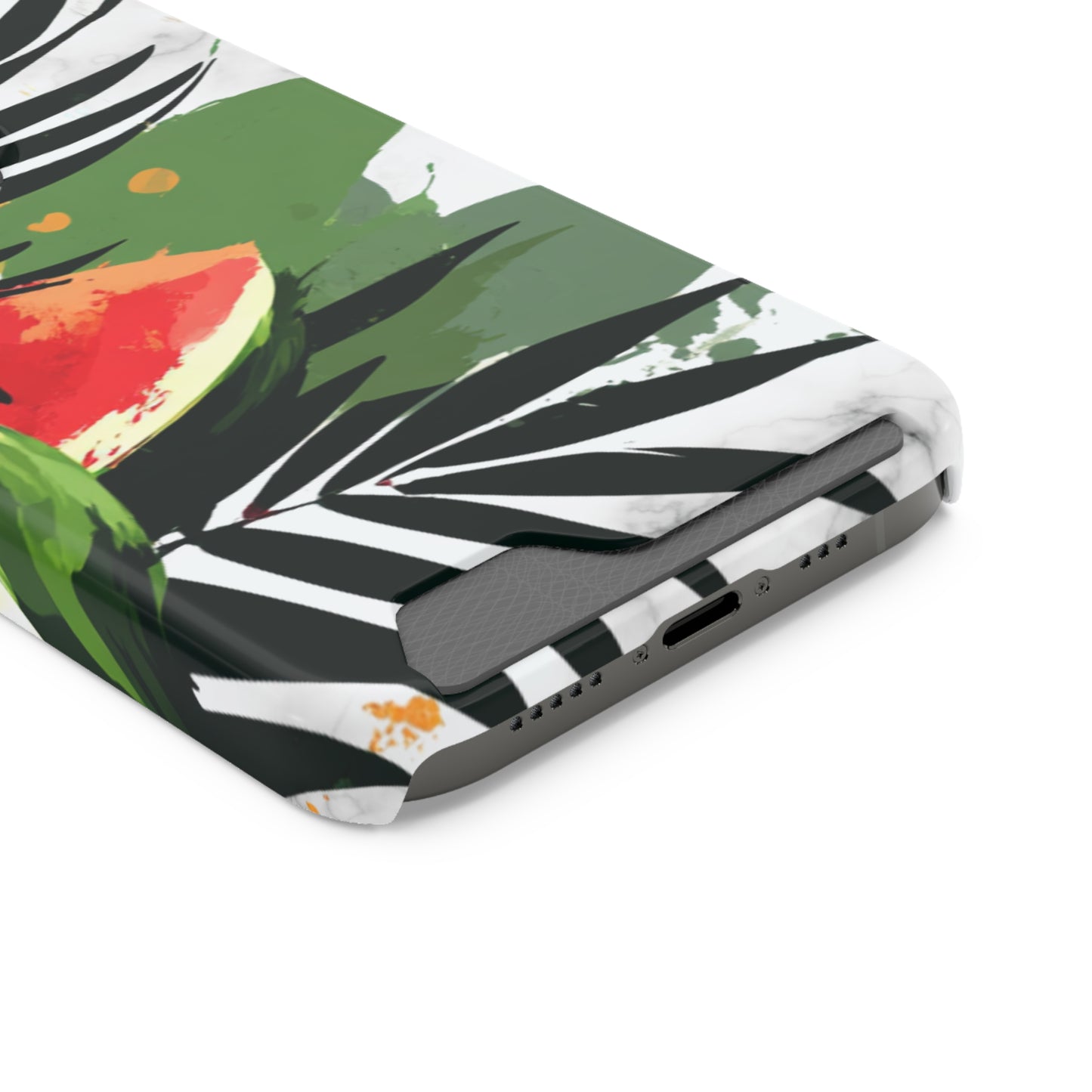 Tropical Phone Case with Card Holder, Floral Smartphone Cover, Summery Accessory, Gift for Beach Lovers, Vacation Essentials